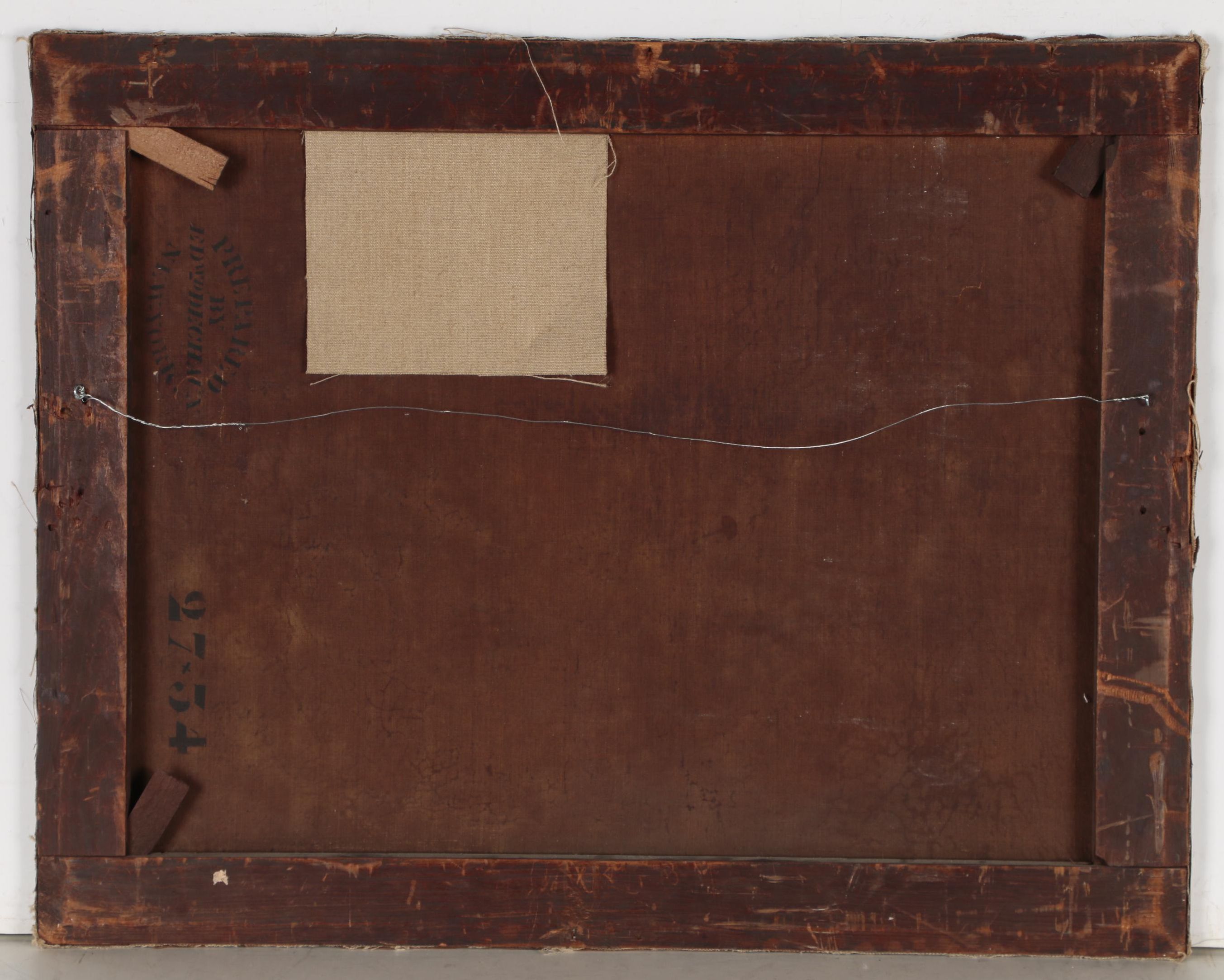 Oil Painting of an American Frontier Scene, Mid 19th Century