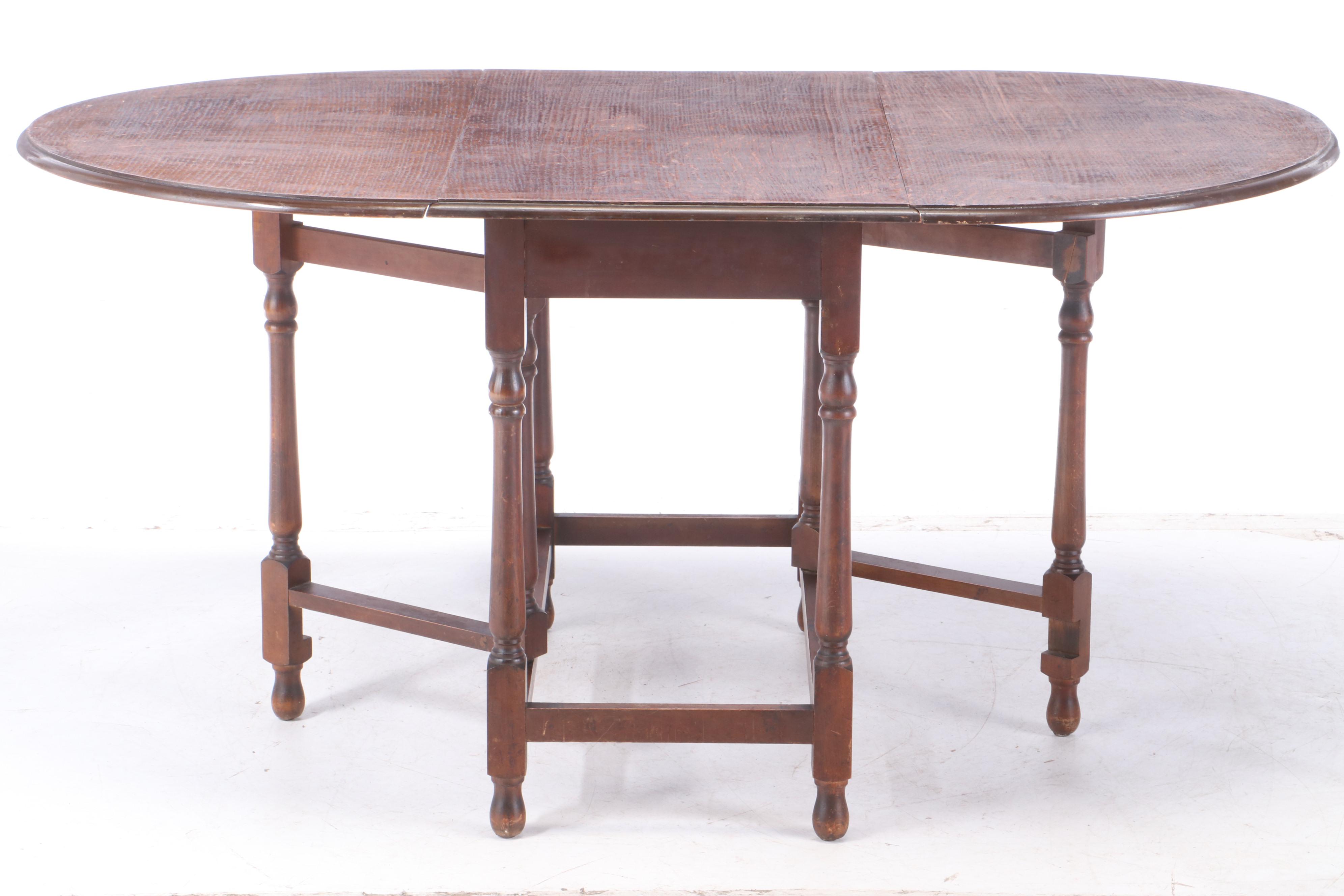 C.W.S. Ltd. William and Mary Style Oak-Top Gateleg Table