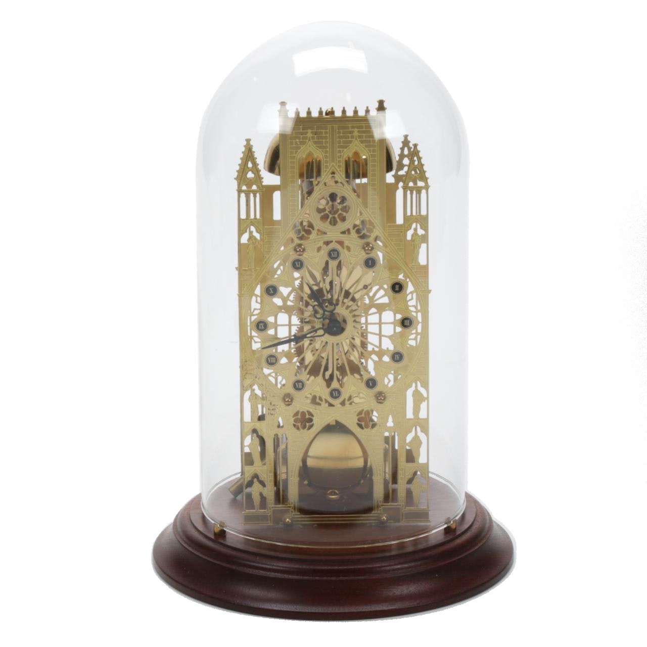 Franklin Mint Domed York Minster Brass Skeleton Clock
