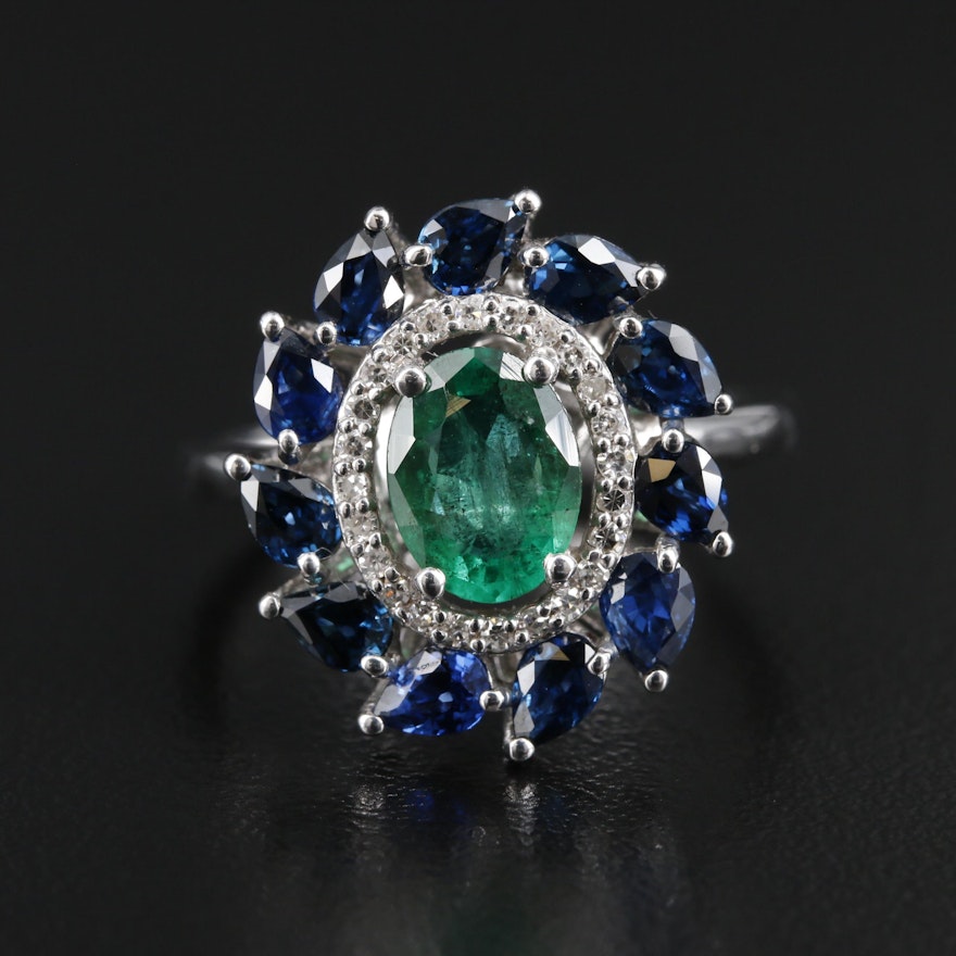 EFFY 14K Gold Emerald, Sapphire and Diamond Ring