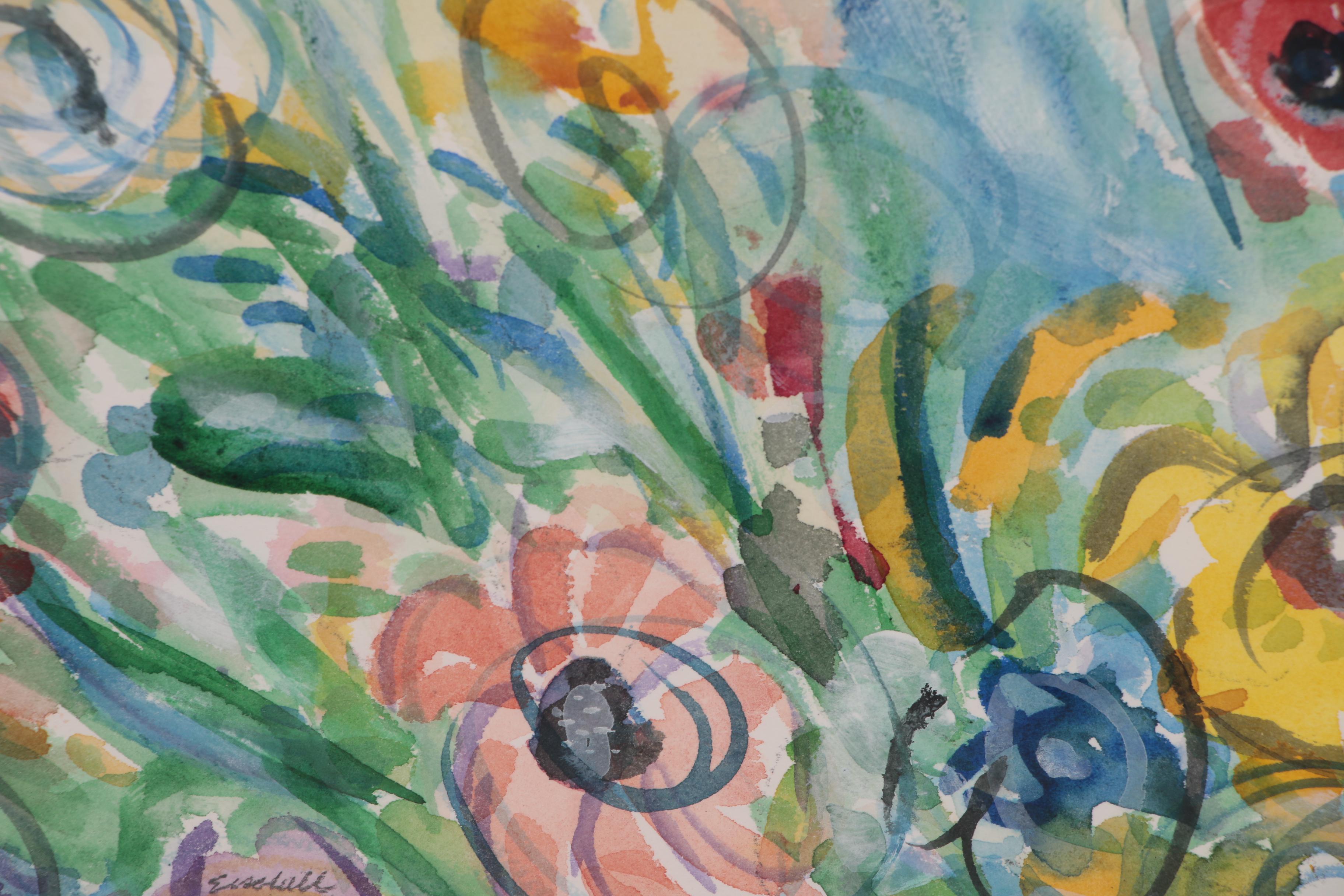 Beverly Erschell Abstract Watercolor Painting "Wildflowers"