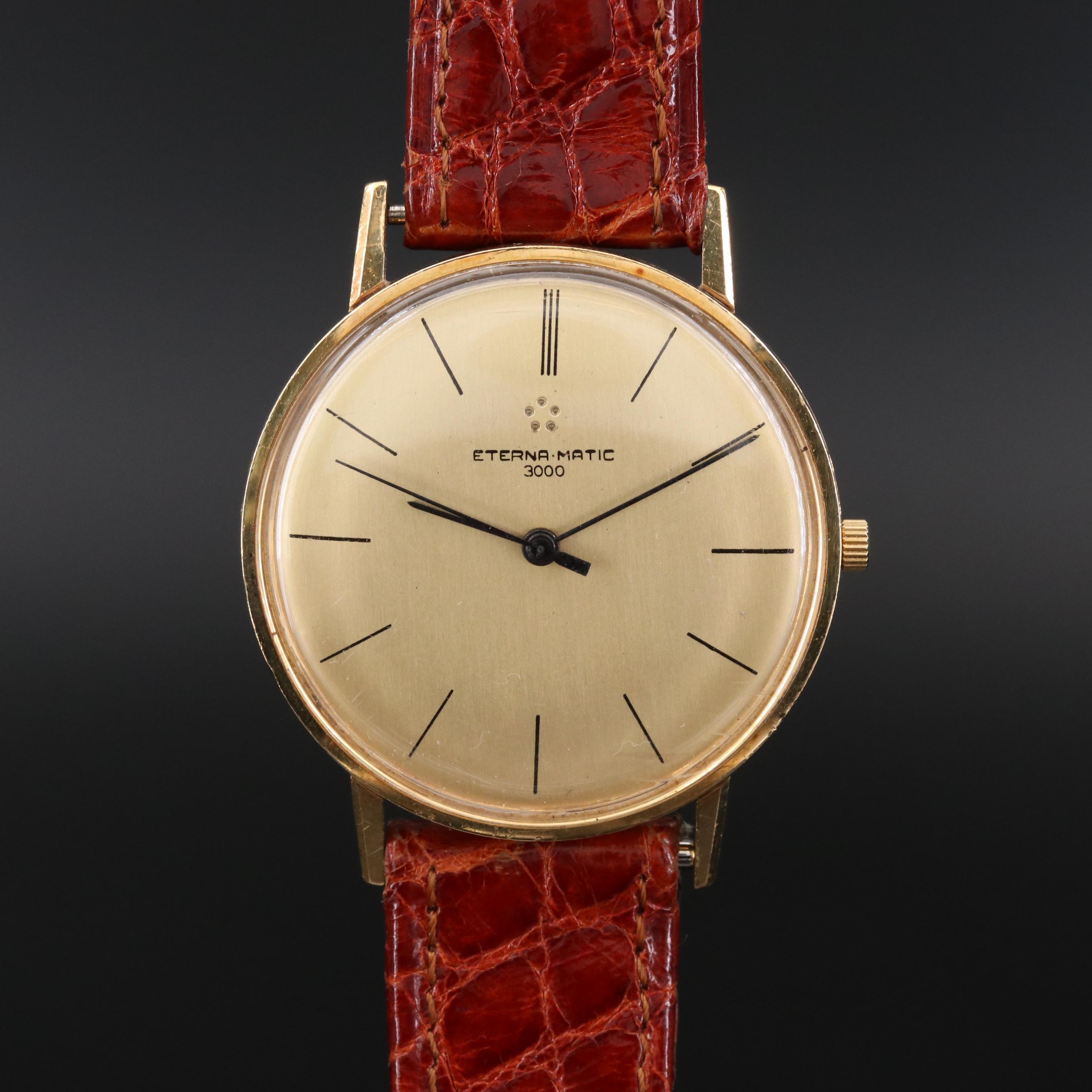 Vintage Eterna Eternamatic 3000 18K Gold Watch
