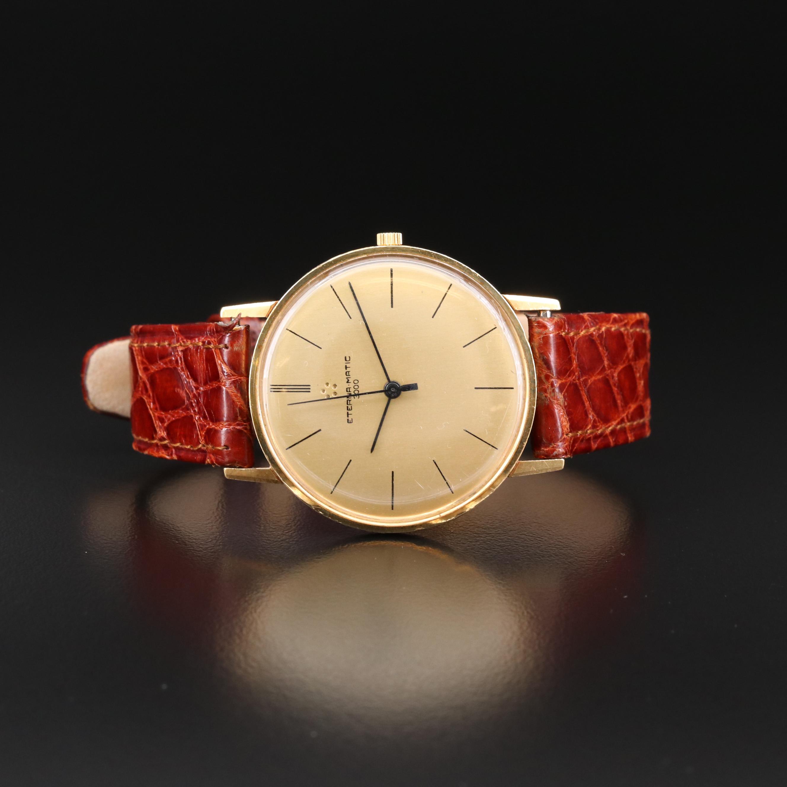 Vintage Eterna Eternamatic 3000 18K Gold Watch