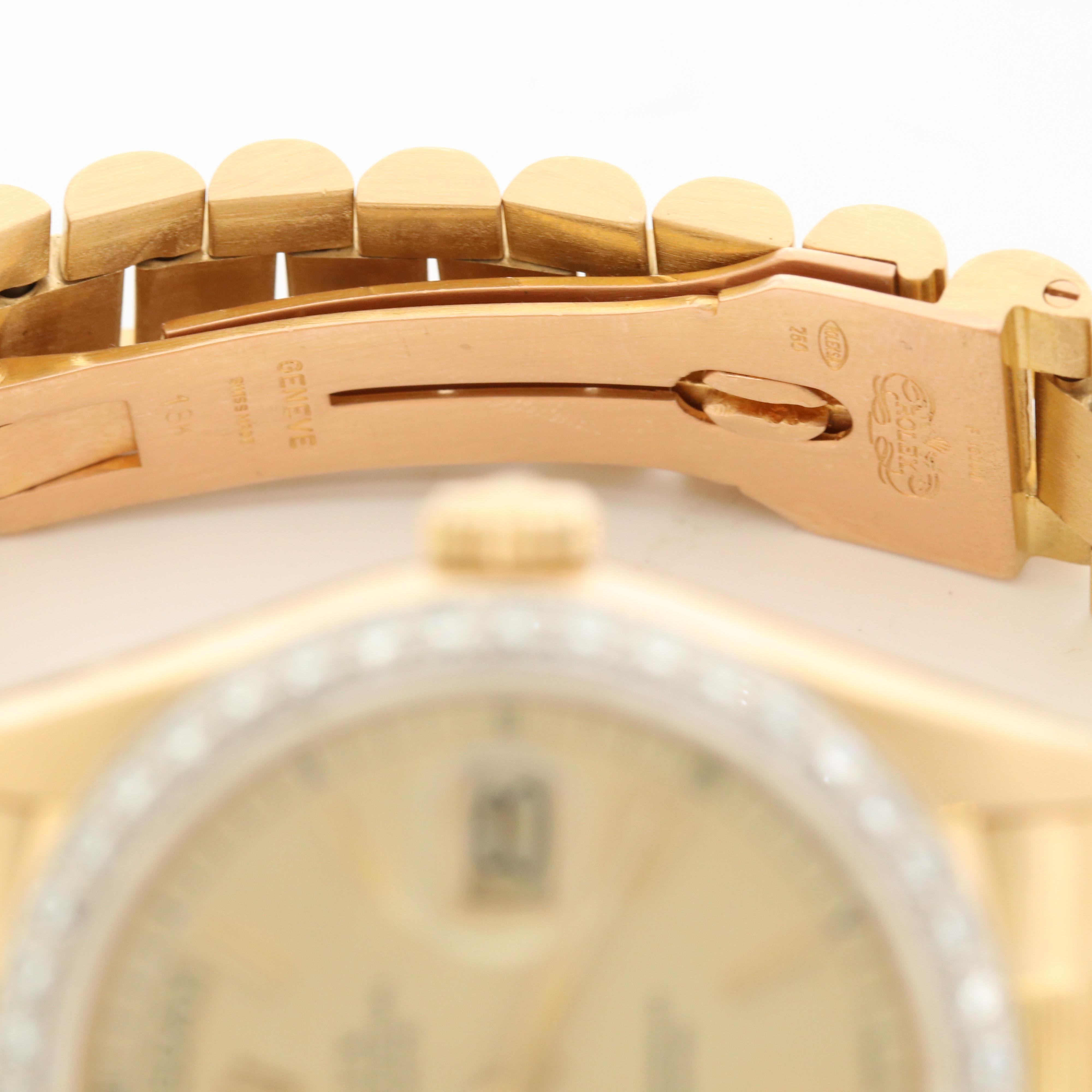 Vintage Rolex Day-Date 18K Yellow Gold Watch with 1.16 CTW Diamond Bezel