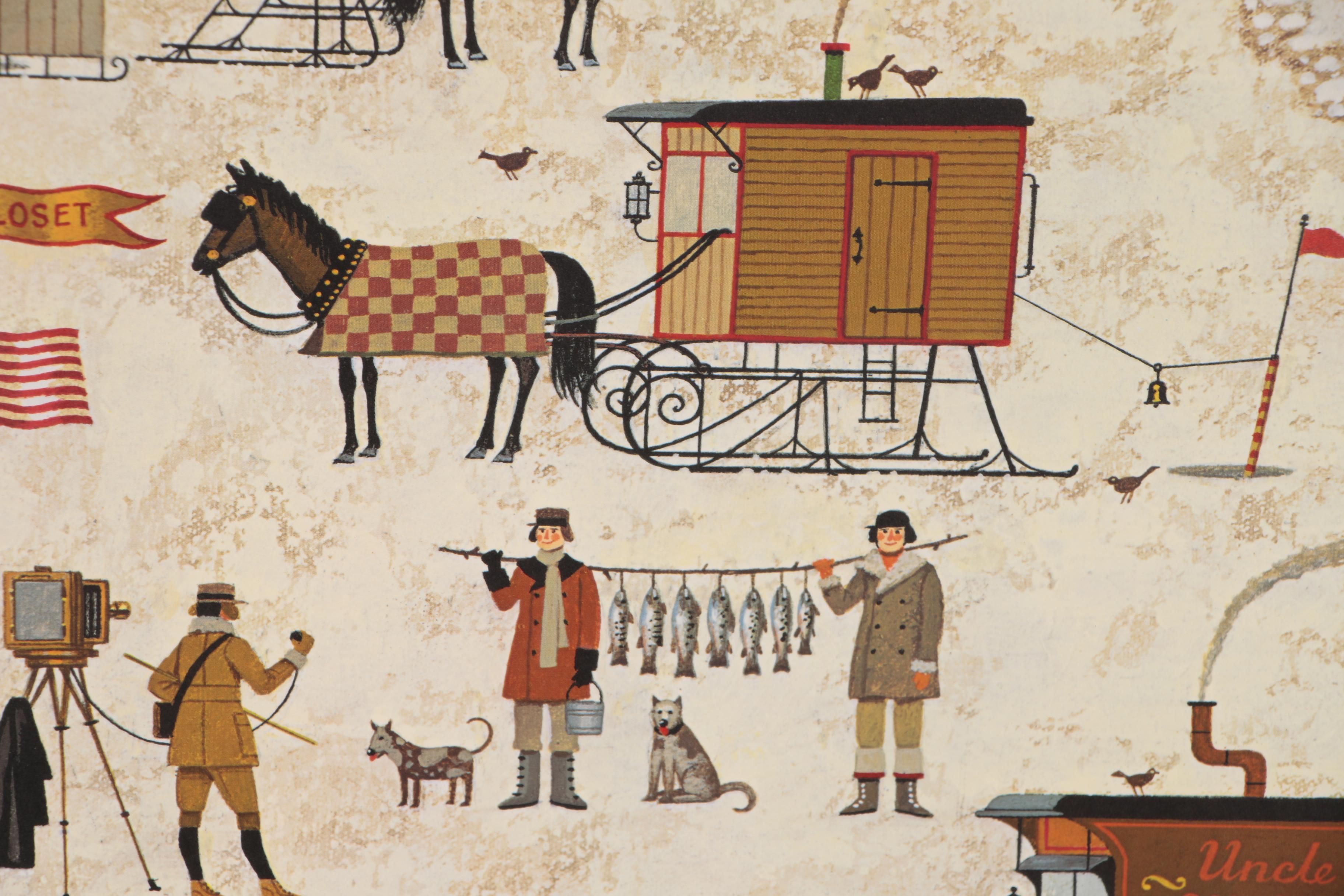 Charles Wysocki Offset Lithograph "Cape Cod Cold Fish Party", 1984