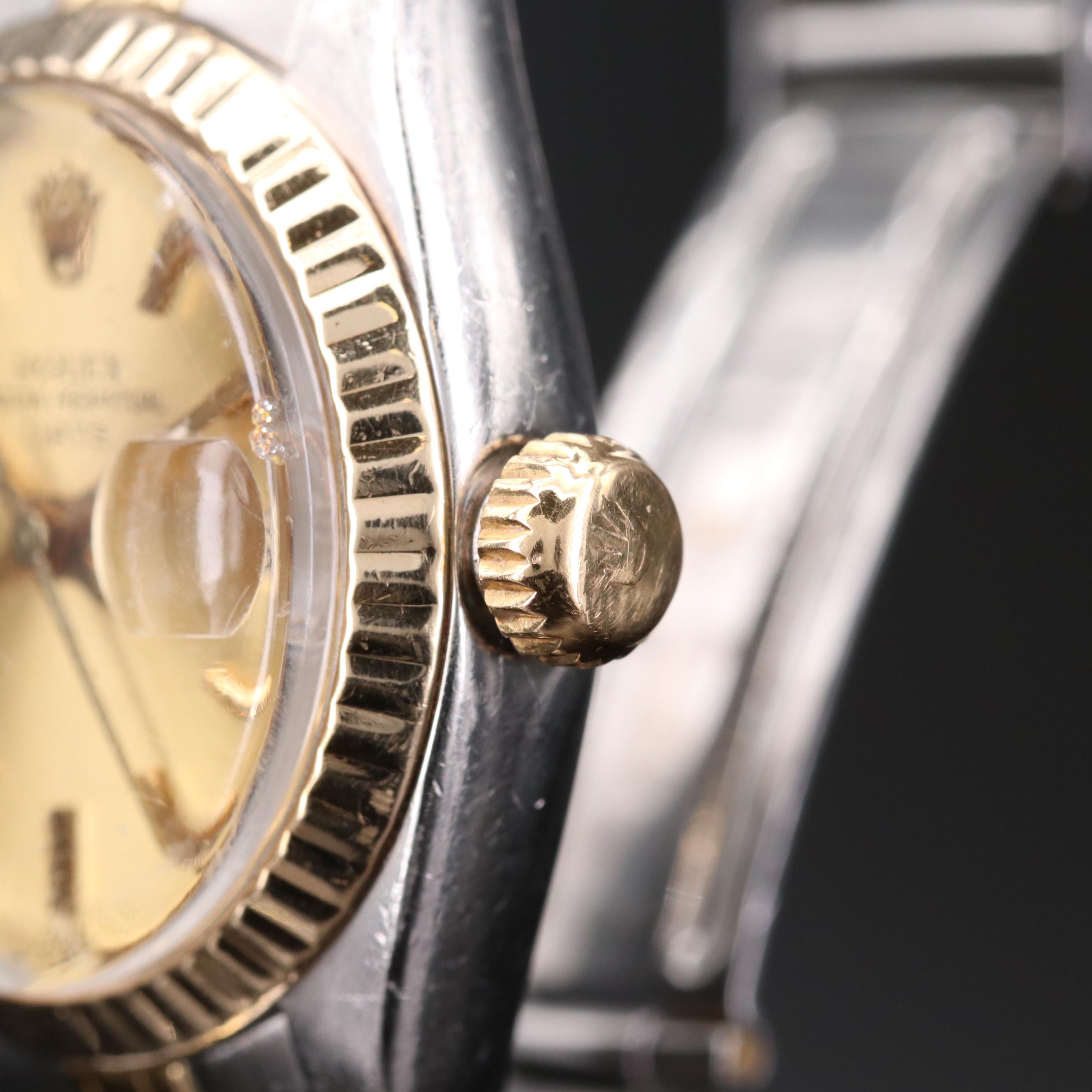 Vintage Rolex Date 18K Gold and Stainless Steel Automatic Watch