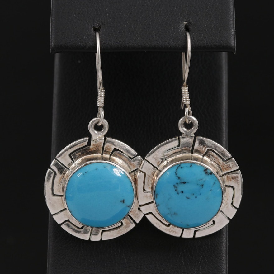 Mexican Imitation Turquoise Dangle Earrings