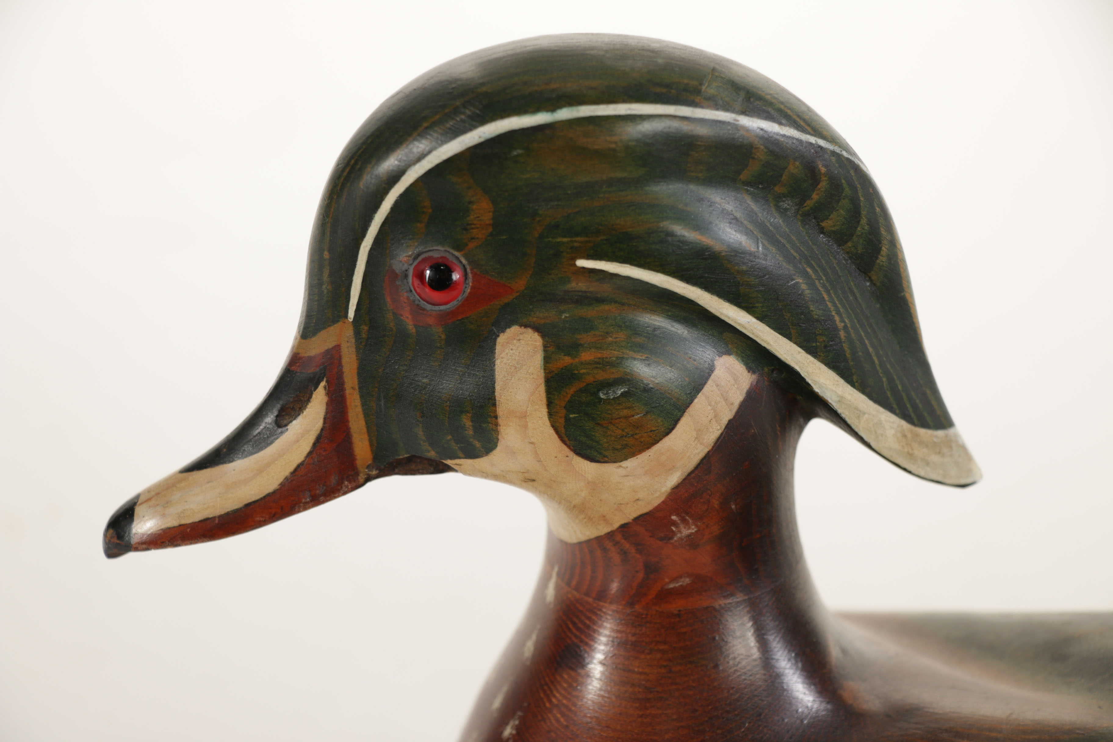 Ducks Unlimited Carved Wooden Duck Decoy by Tom Taber, 1980s