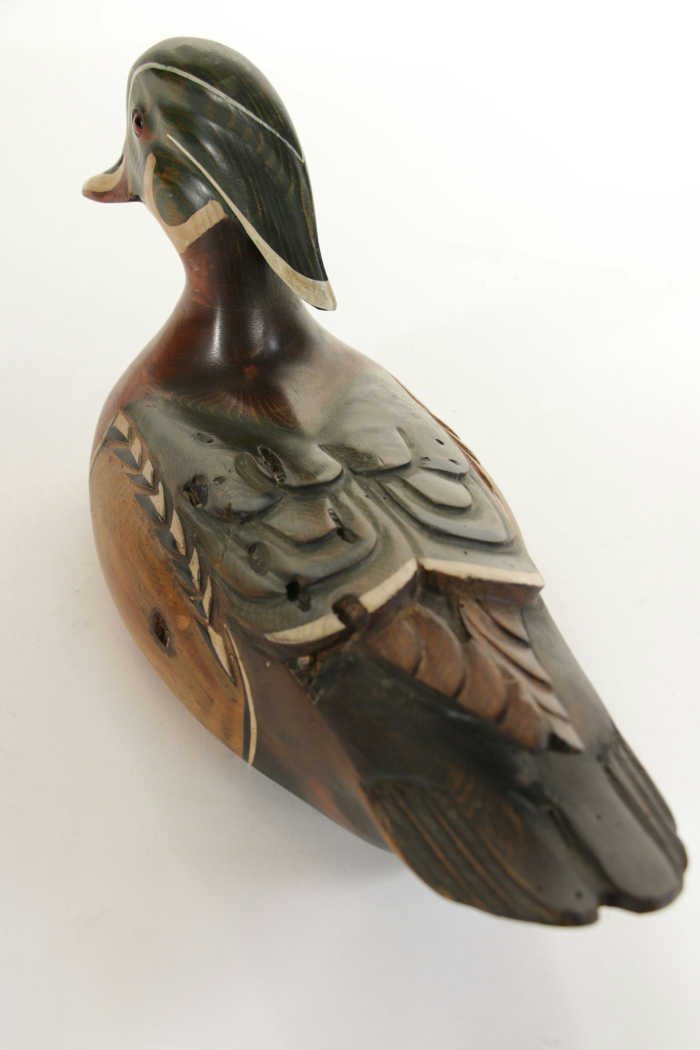 Ducks Unlimited Carved Wooden Duck Decoy by Tom Taber, 1980s