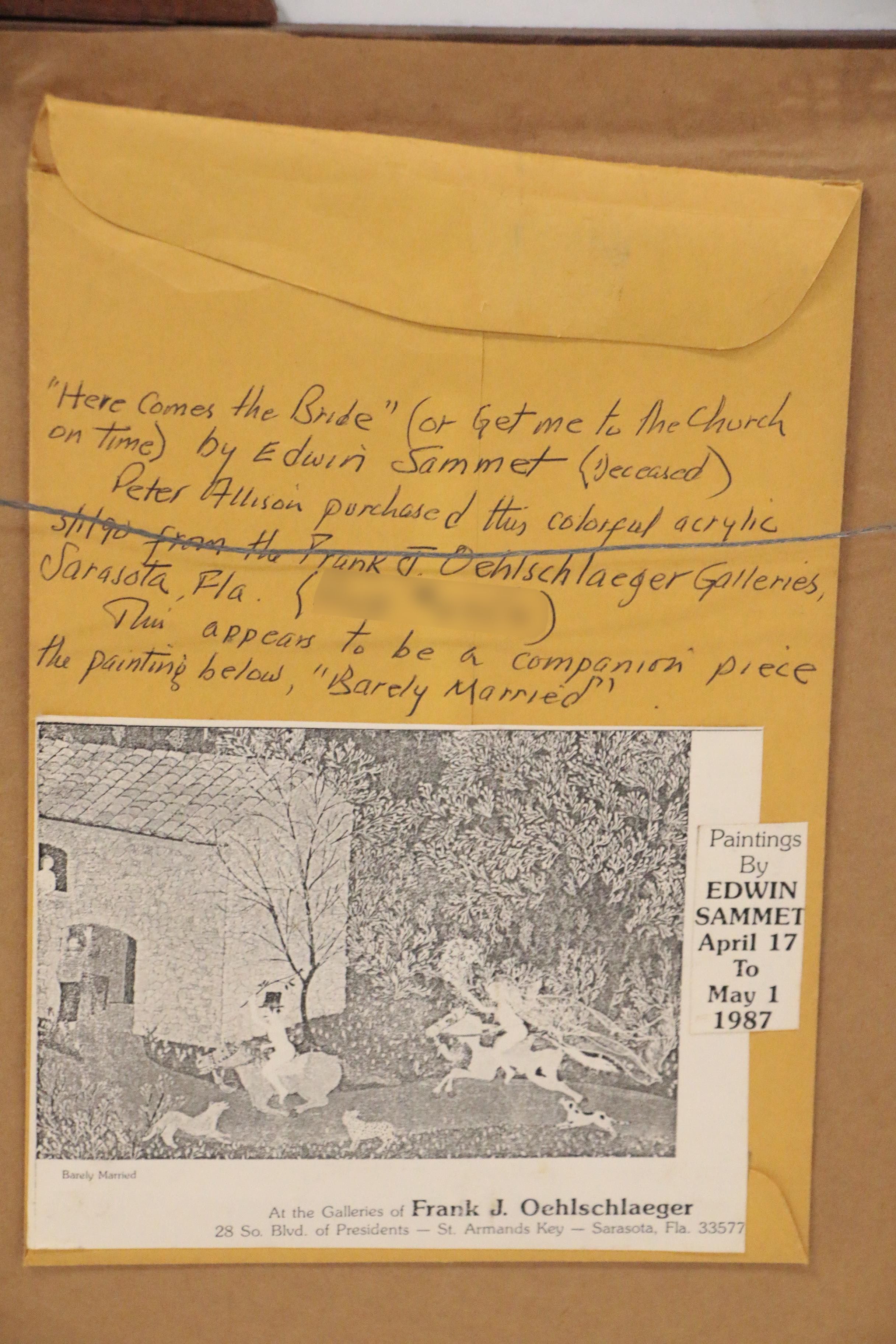 Edwin Sammet Oil Painting "Get Me to the Church on Time"