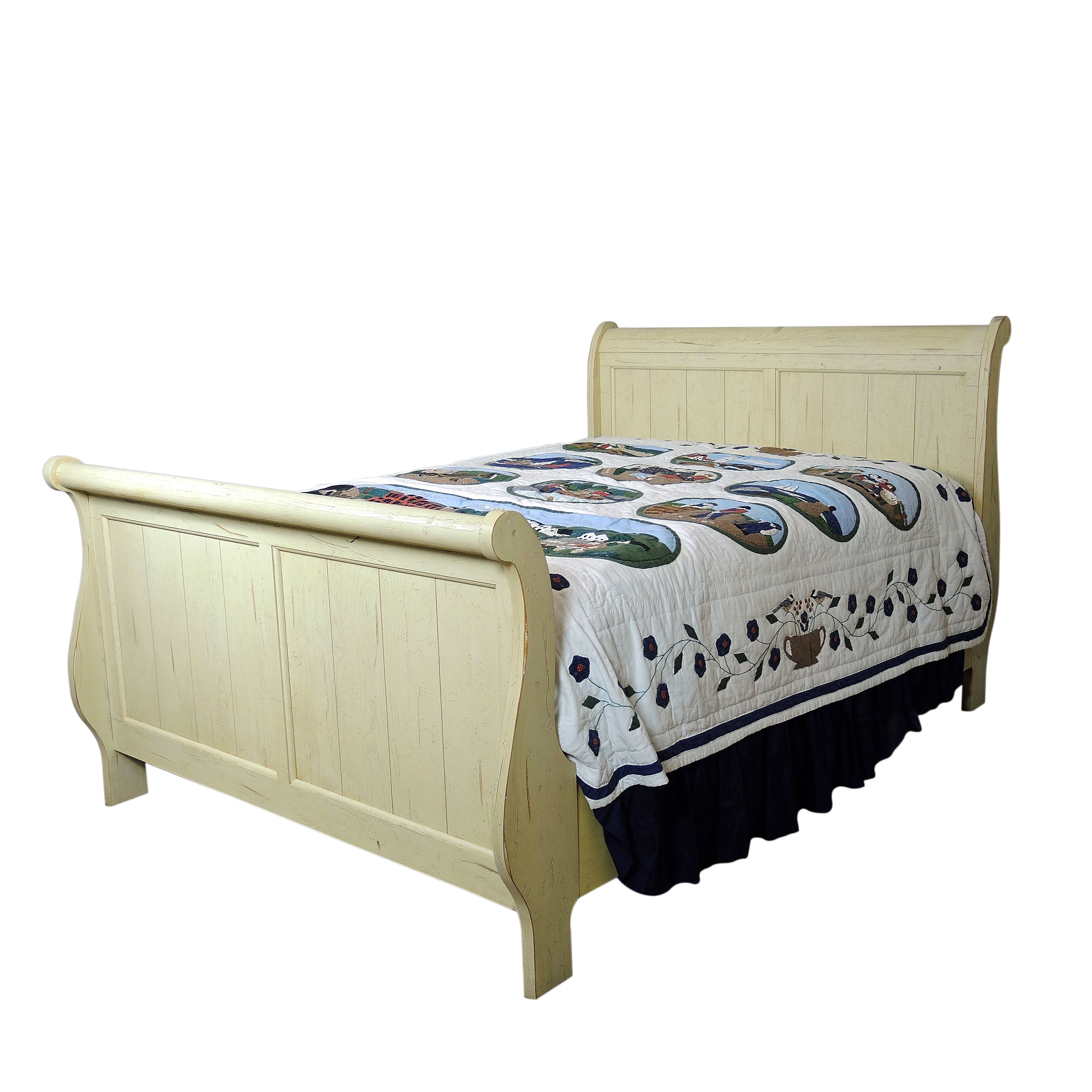 Broyhill "Attic Heirlooms" Full-Size Sleigh Bed and Nightstand in Whitewash