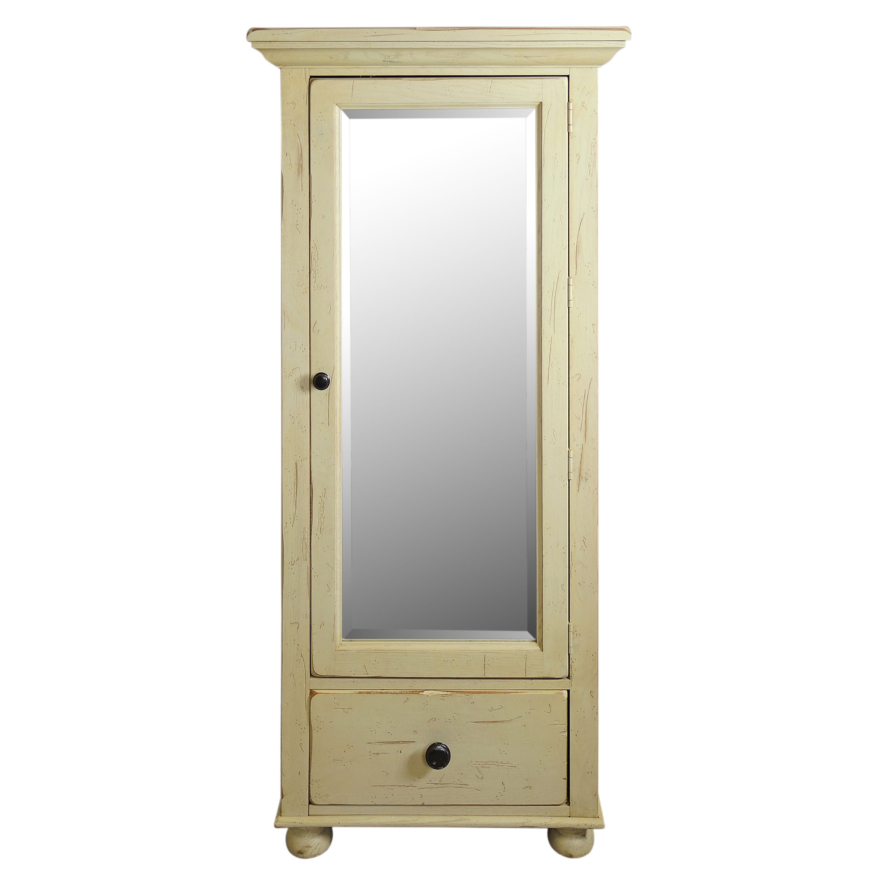 Broyhill "Attic Heirlooms" Mirrored Cabinet in Whitewash Finish