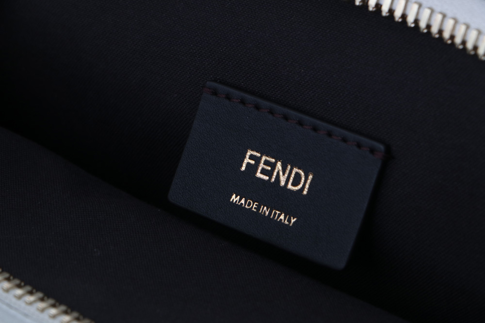 Fendi White Zucca Embossed Leather Upside Down Convertible Bag