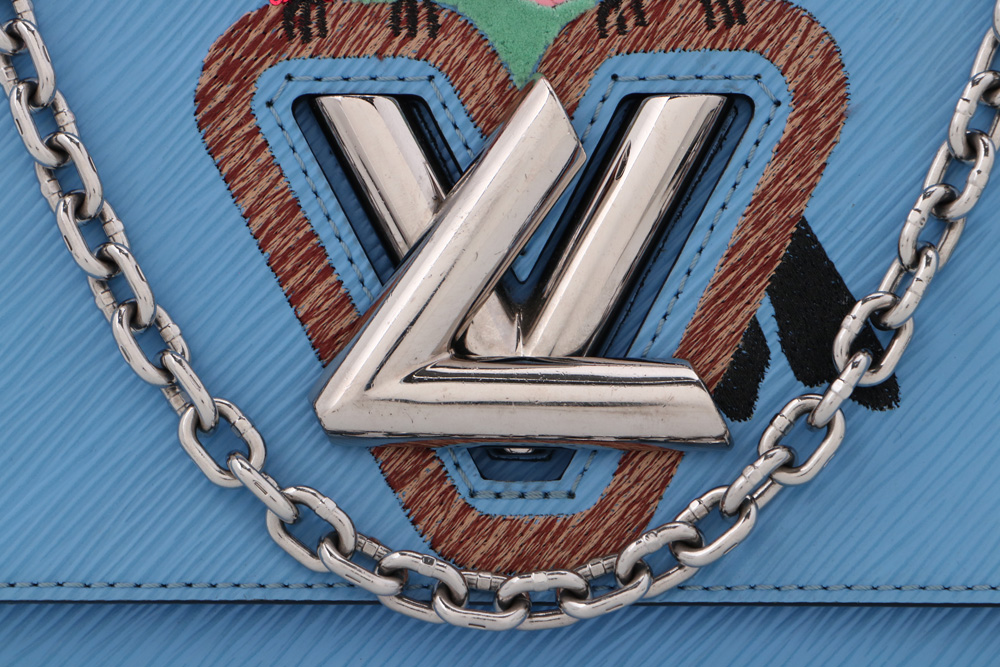 Louis Vuitton Light Blue Embellished Epi Leather MM Twist Handbag