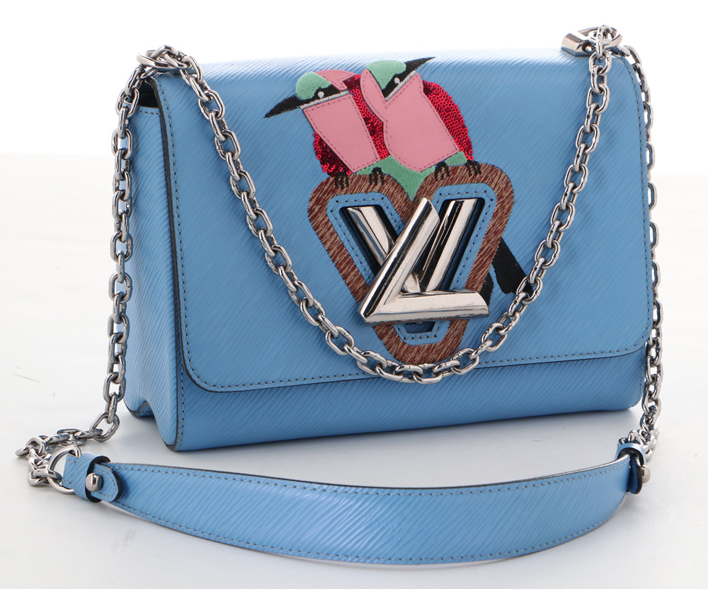 Louis Vuitton Light Blue Embellished Epi Leather MM Twist Handbag