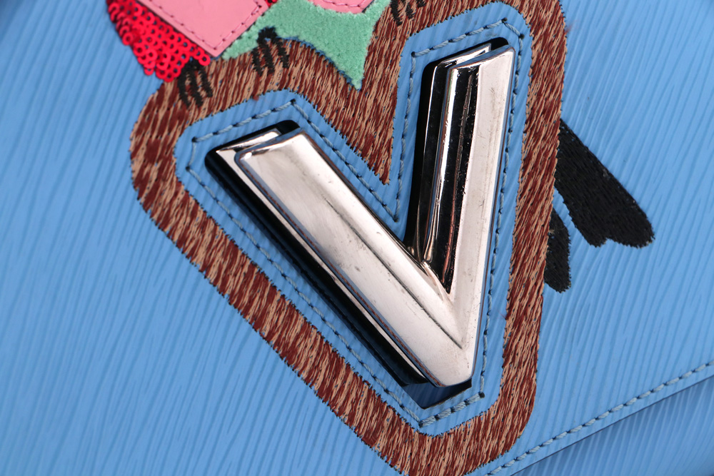 Louis Vuitton Light Blue Embellished Epi Leather MM Twist Handbag