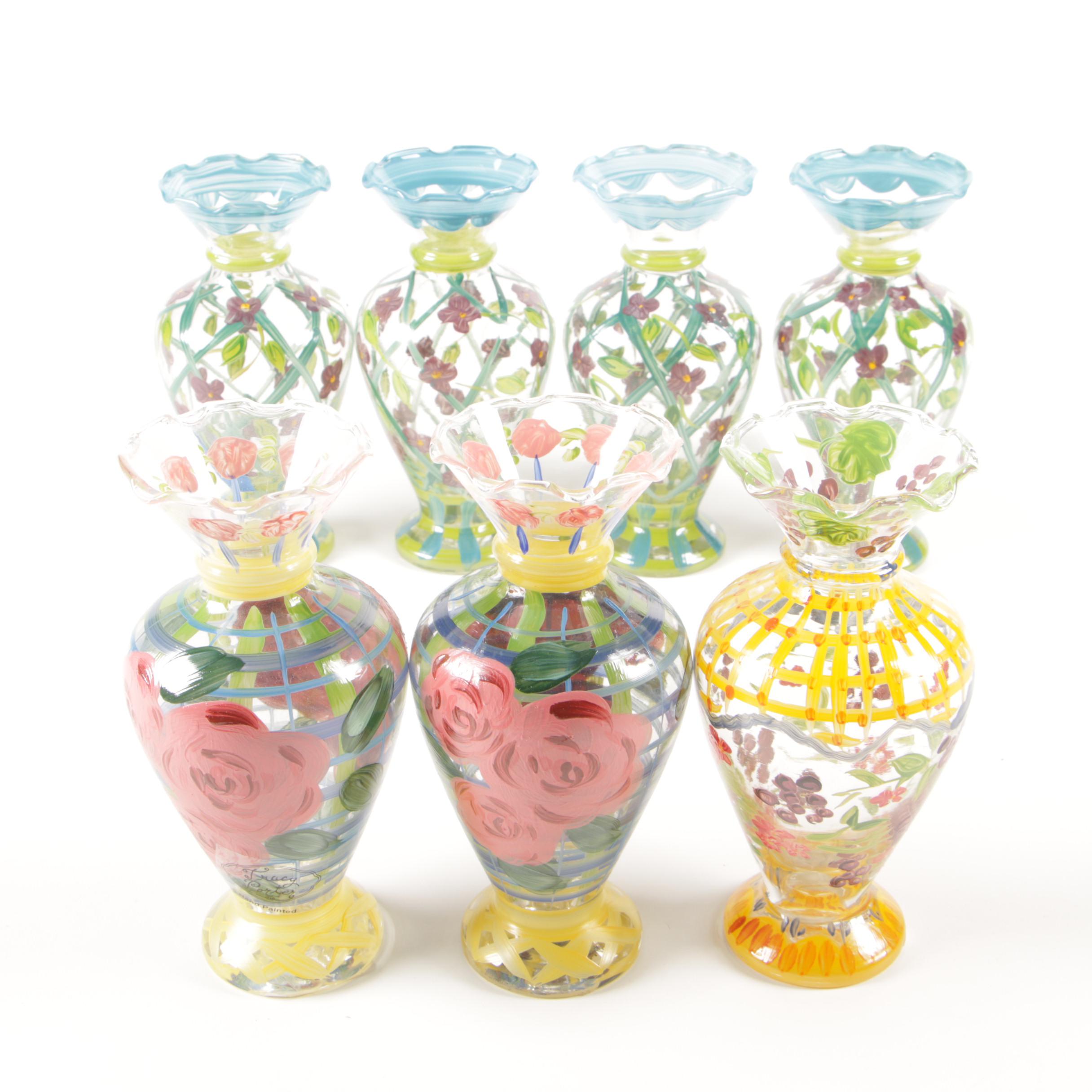 Tracy Porter Hand-Painted Glass Vases