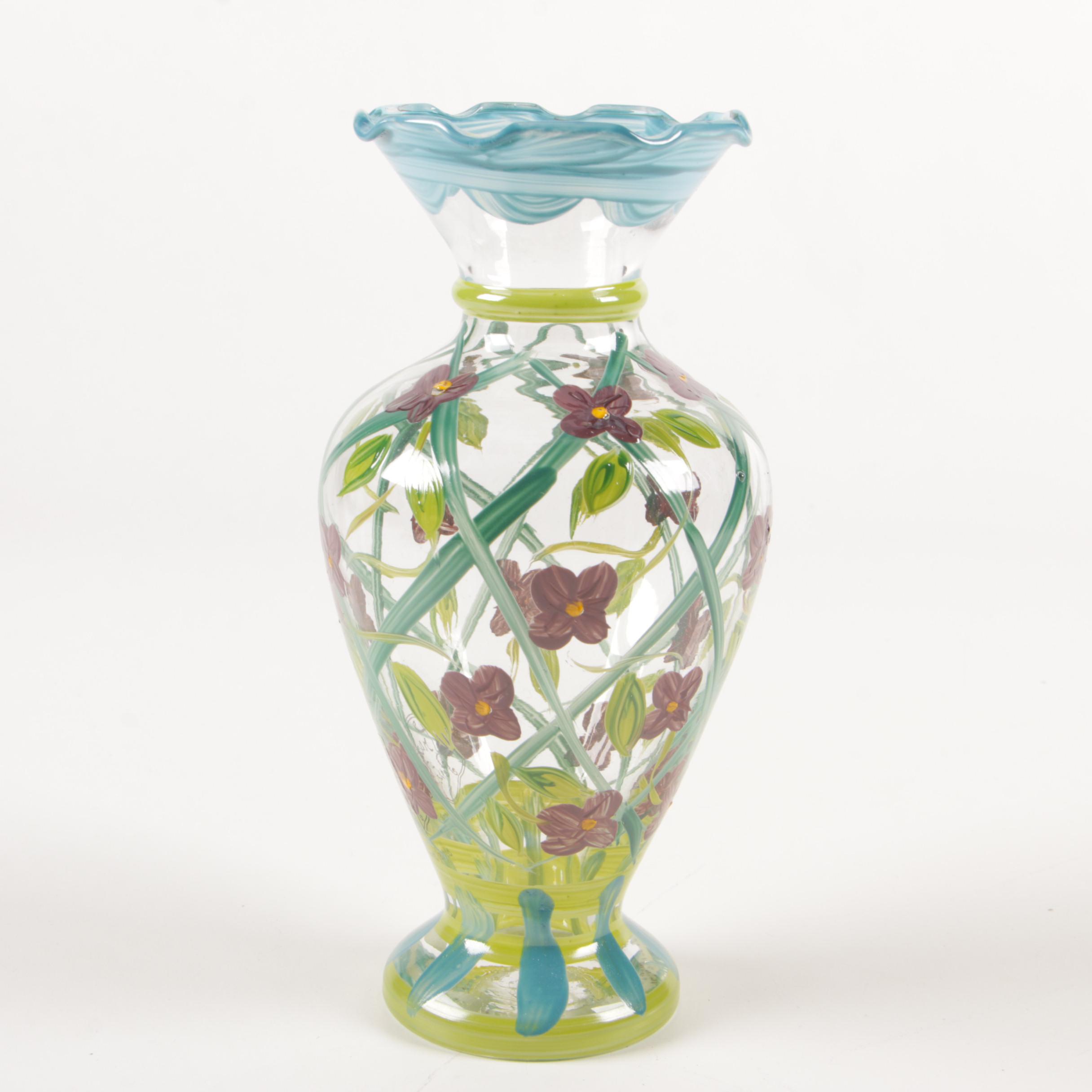 Tracy Porter Hand-Painted Glass Vases