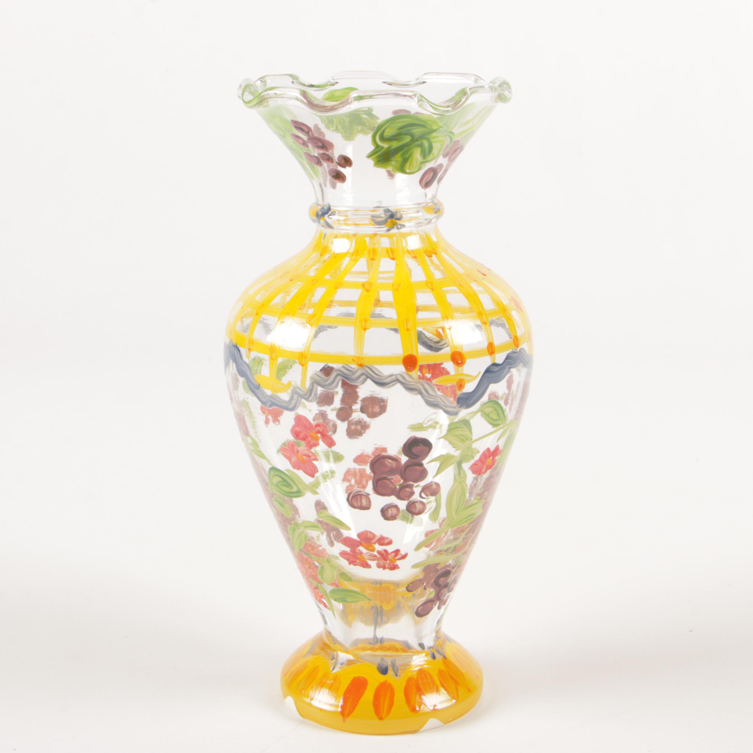 Tracy Porter Hand-Painted Glass Vases