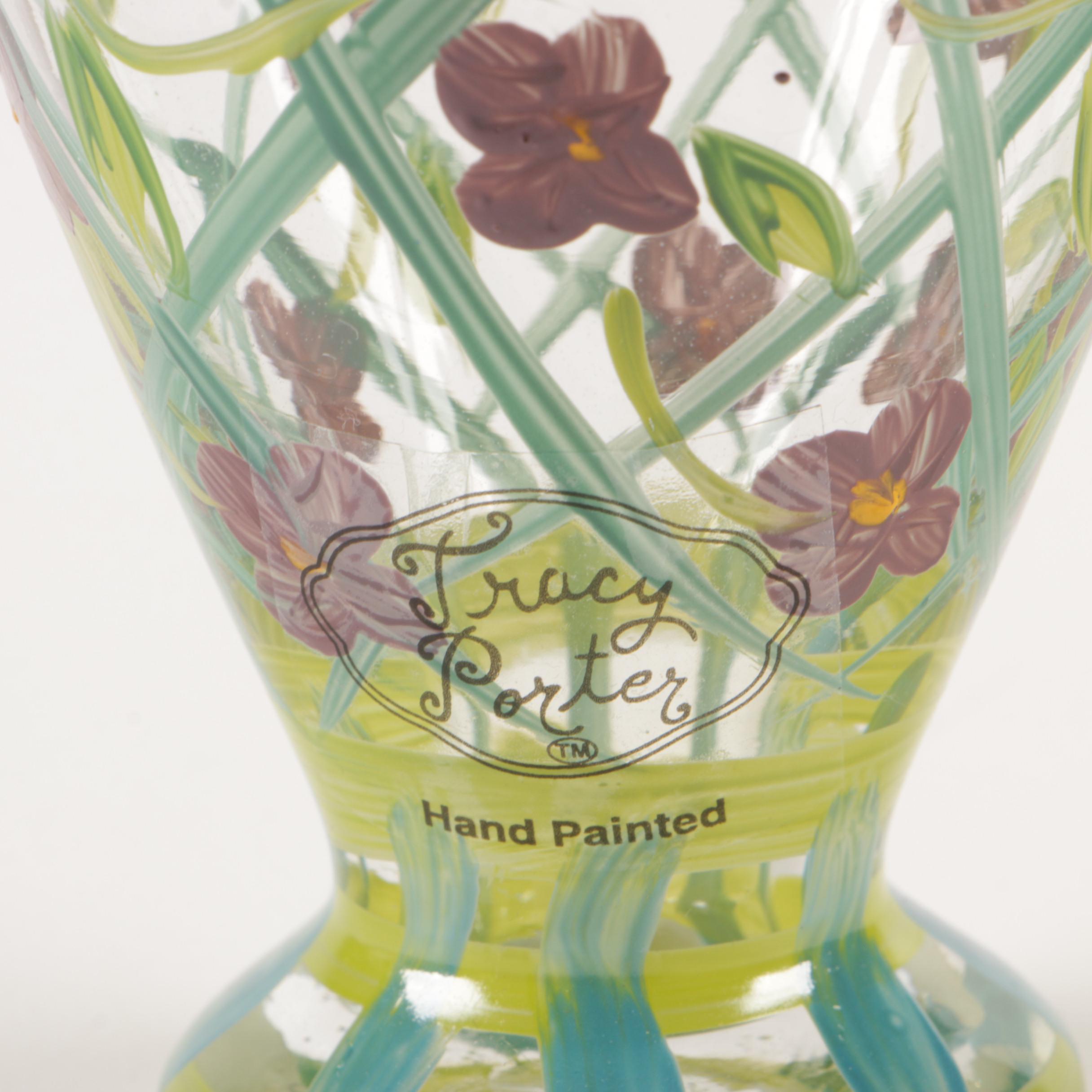 Tracy Porter Hand-Painted Glass Vases