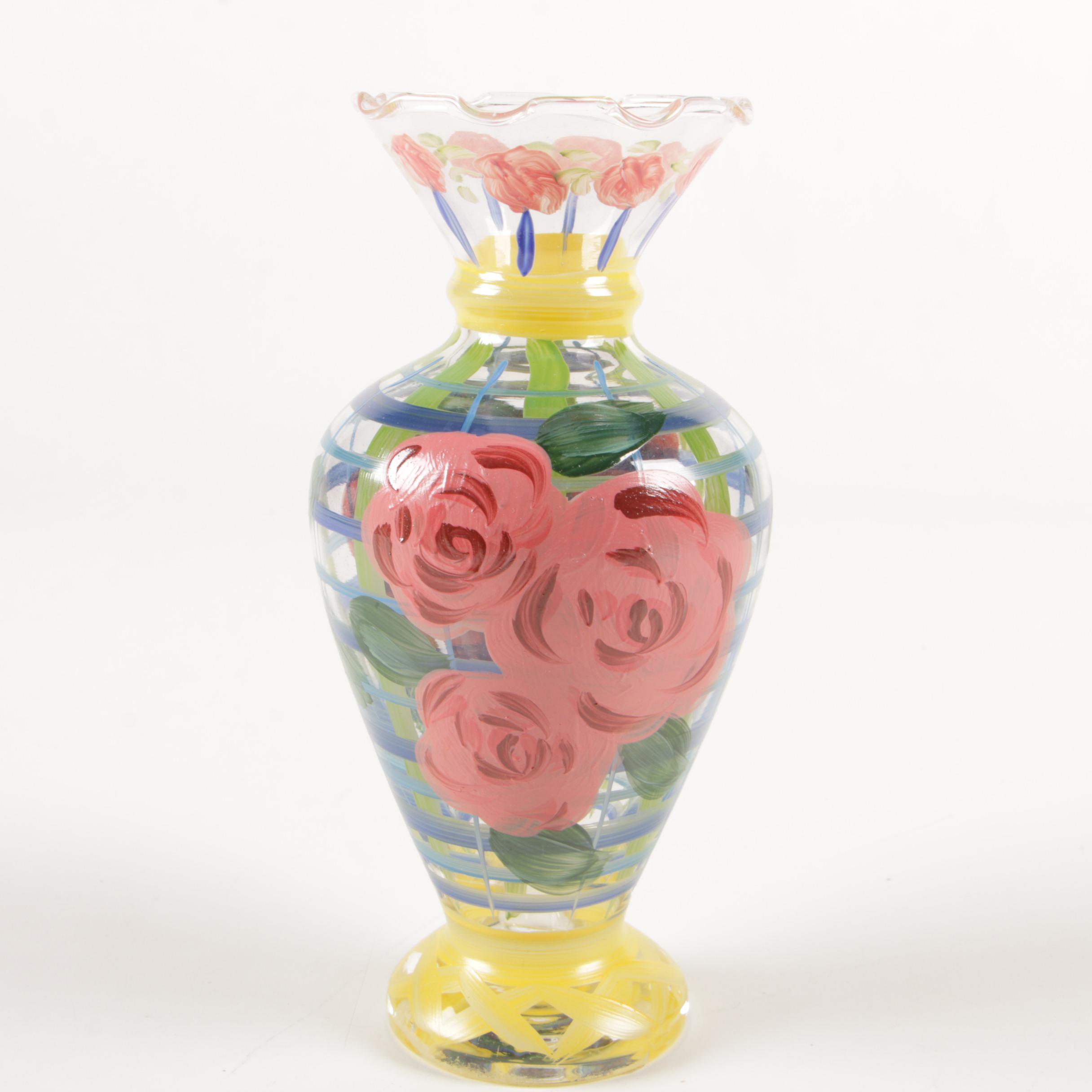 Tracy Porter Hand-Painted Glass Vases