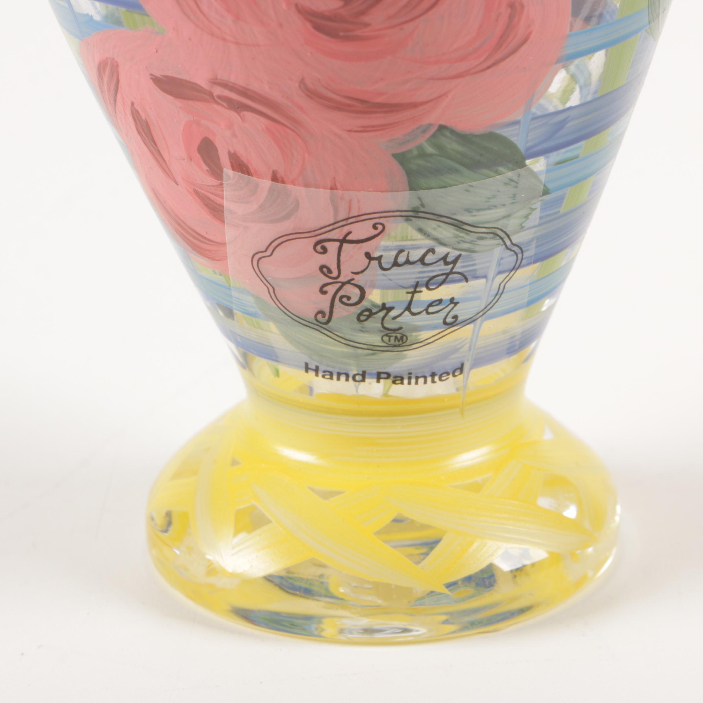 Tracy Porter Hand-Painted Glass Vases