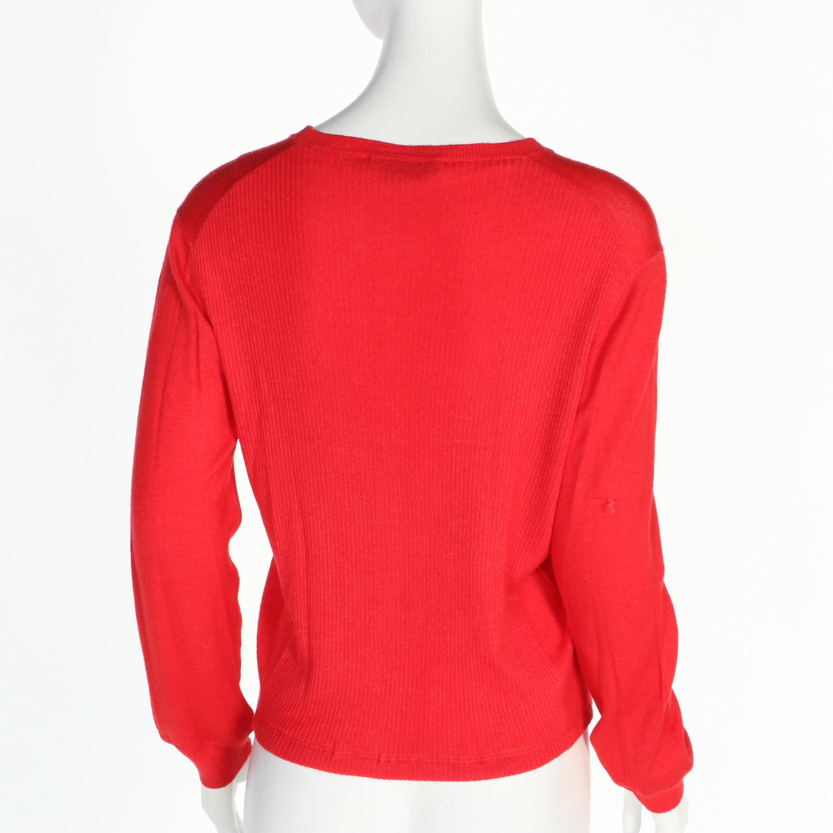 Prada Red Knit Four-Pocket Cardigan