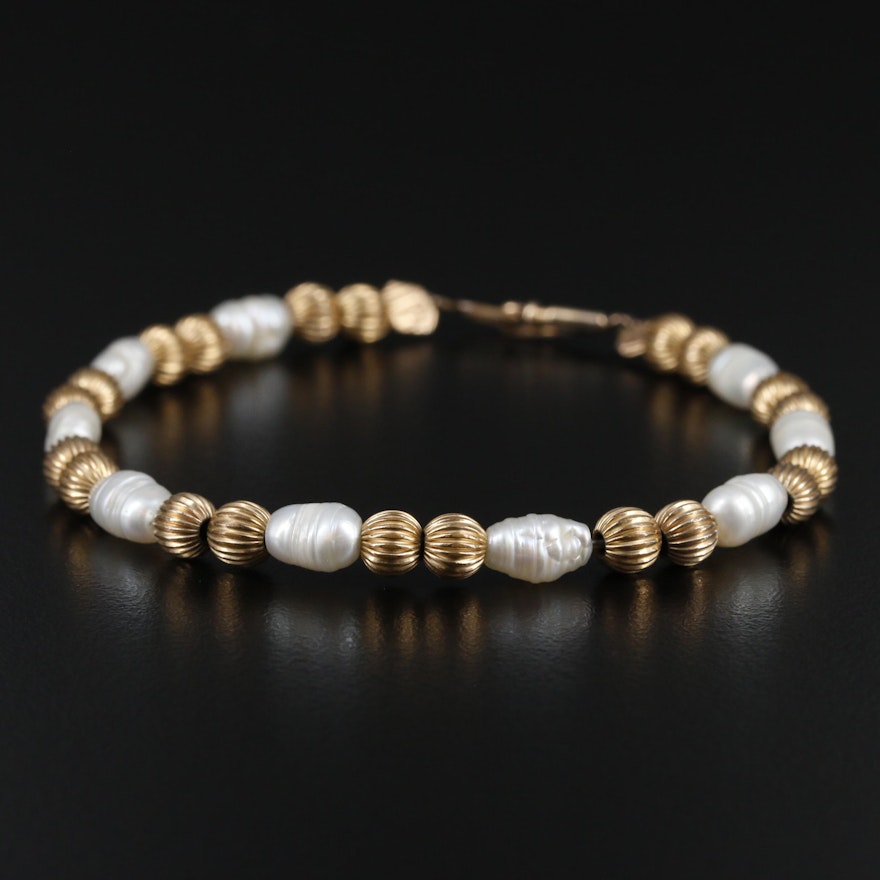 Vintage Gold Filled Pearl Bracelet