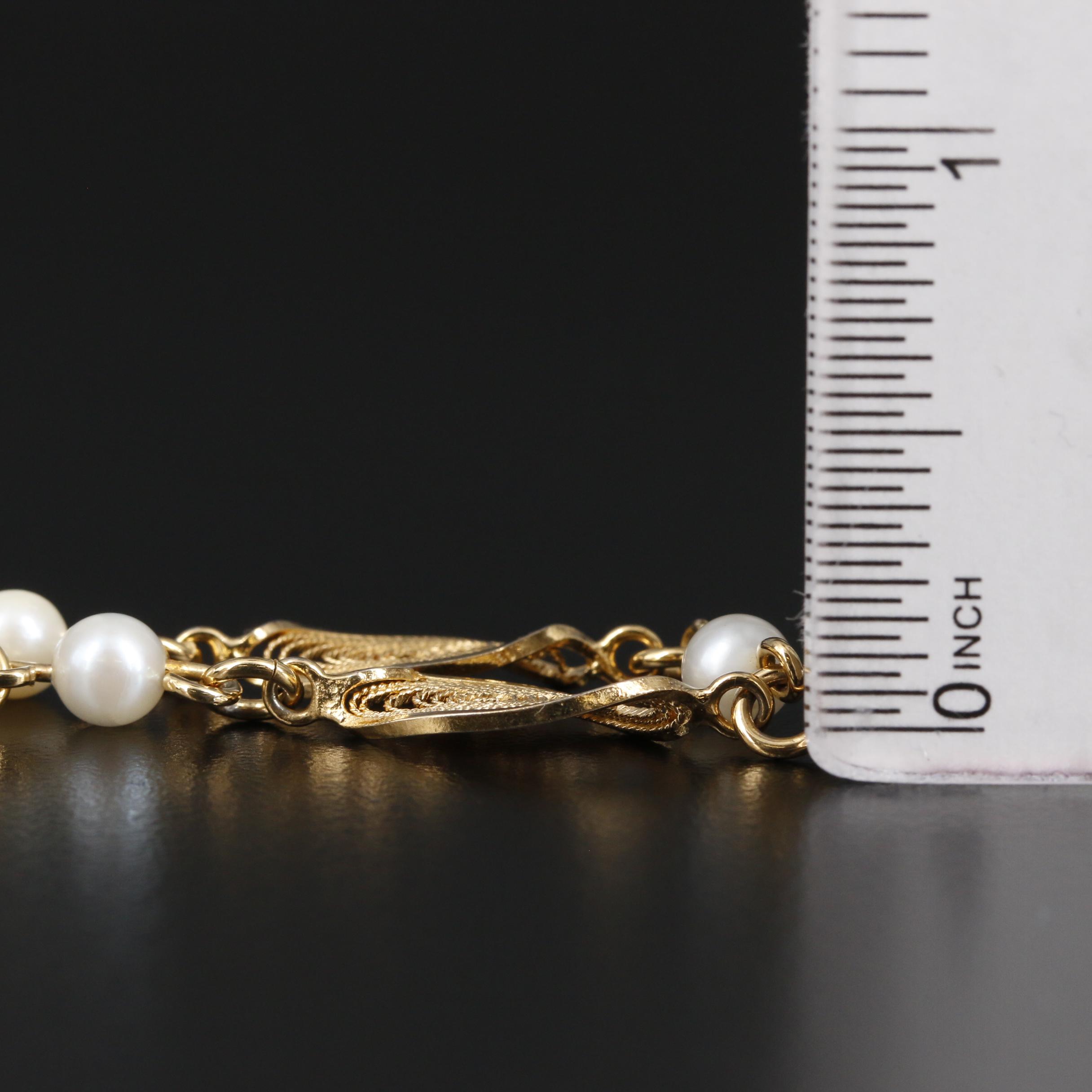 Circa 1950's Winard Gold Filled Pearl Bracelet