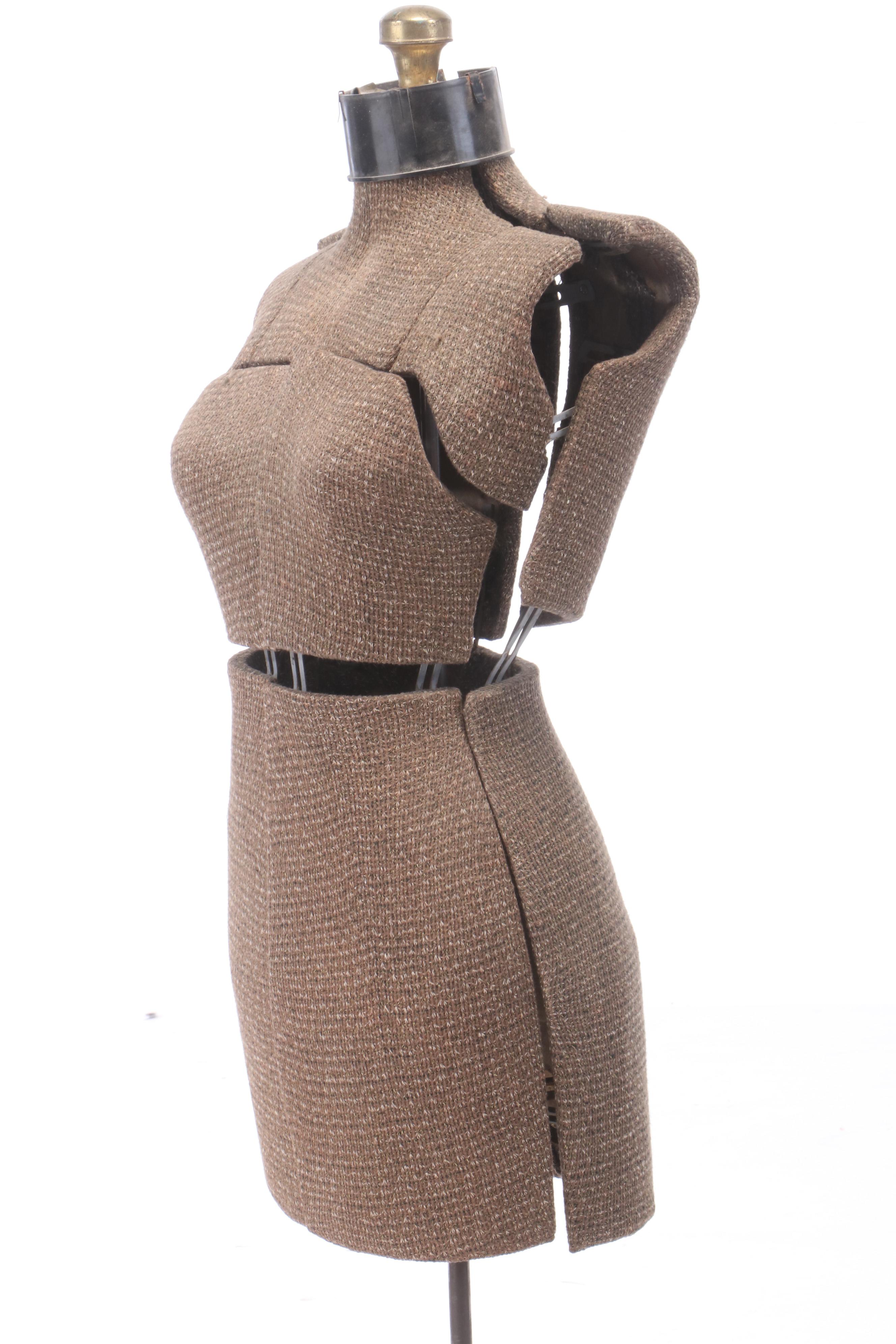 Female Dress Form with Metal Base, Vintage