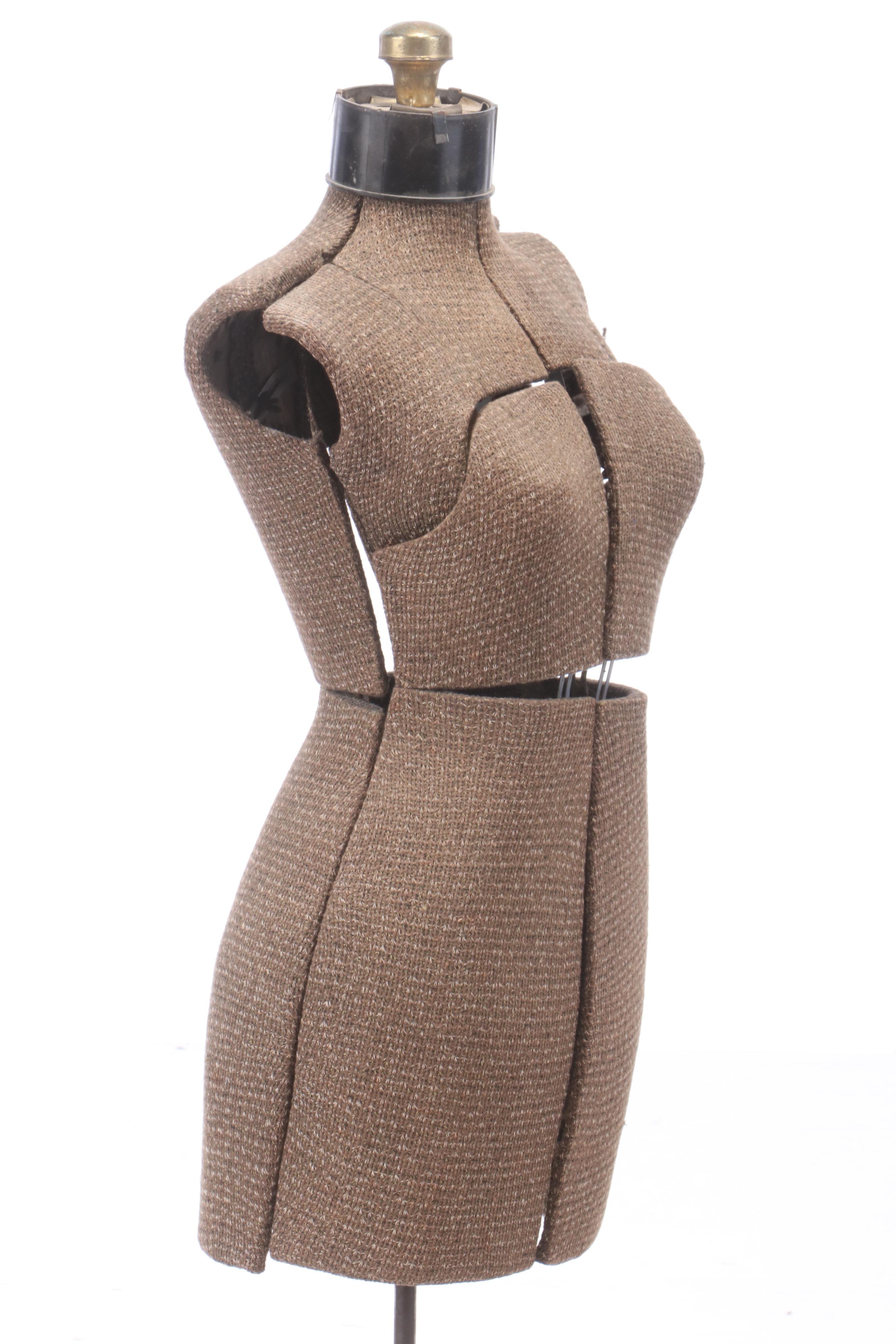 Female Dress Form with Metal Base, Vintage