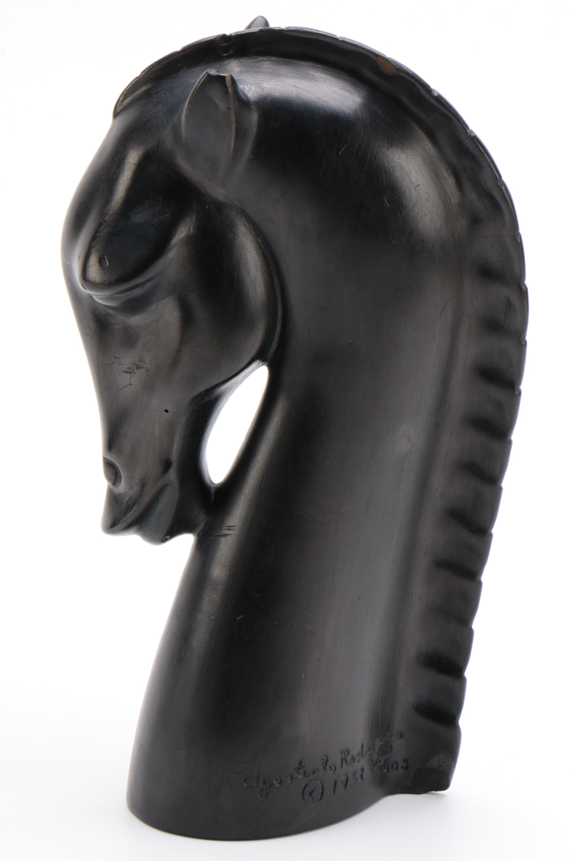 Agostinho Rodrigues Stallion Head Sculpture, 1953