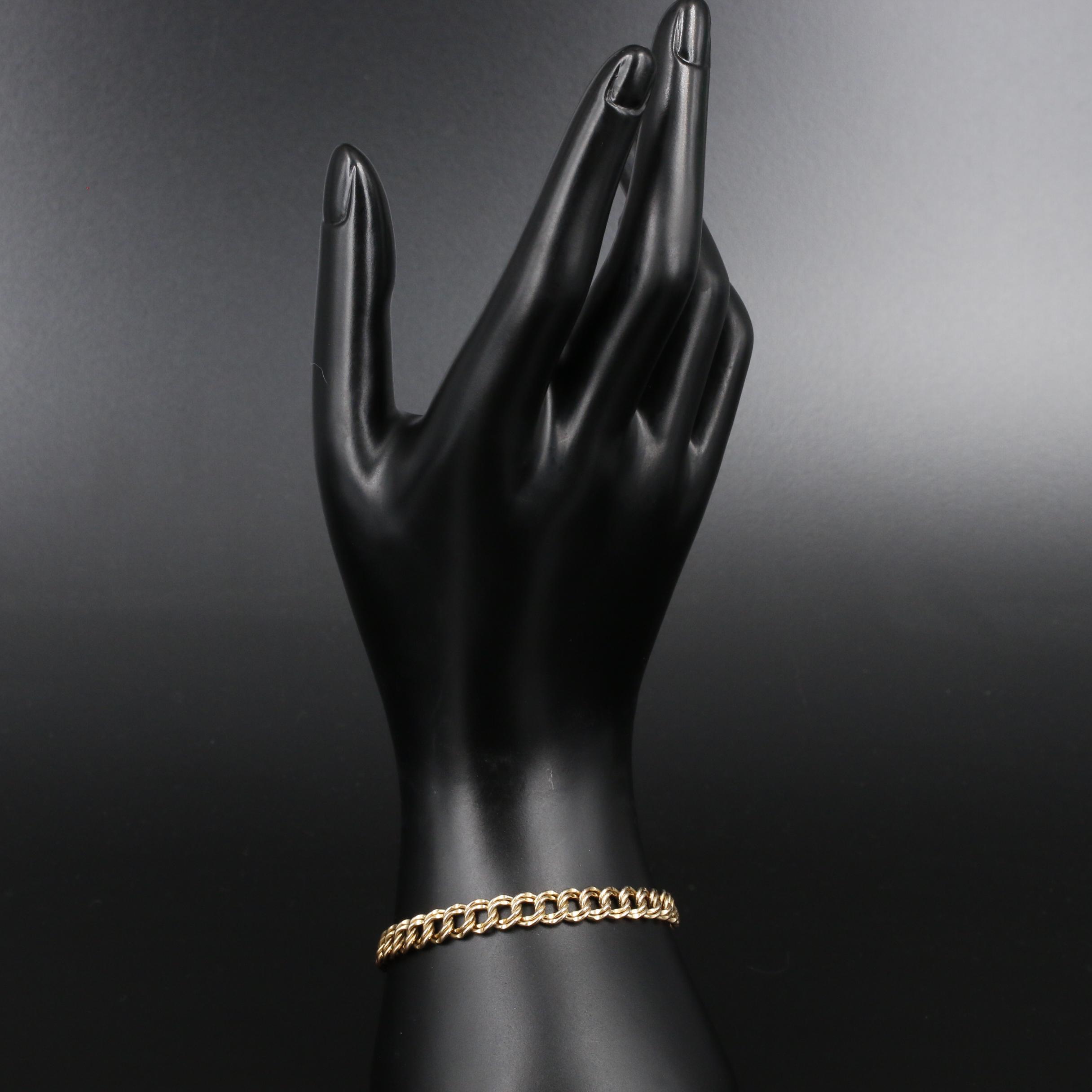 Vintage Elco Gold Filled Double Curb Link Charm Bracelet