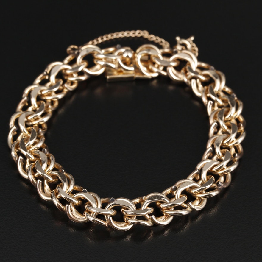 Vintage Winard Gold Filled Fancy Link Bracelet
