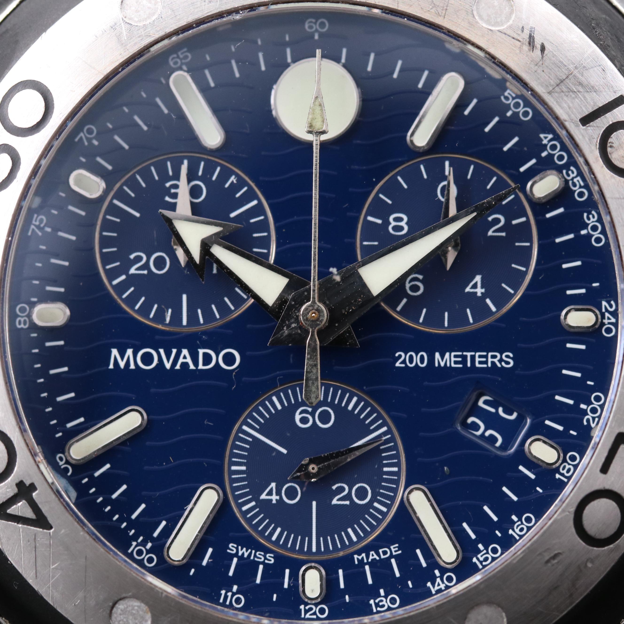 Movado 800 Series Stainless Steel Quartz Chronograph Watch