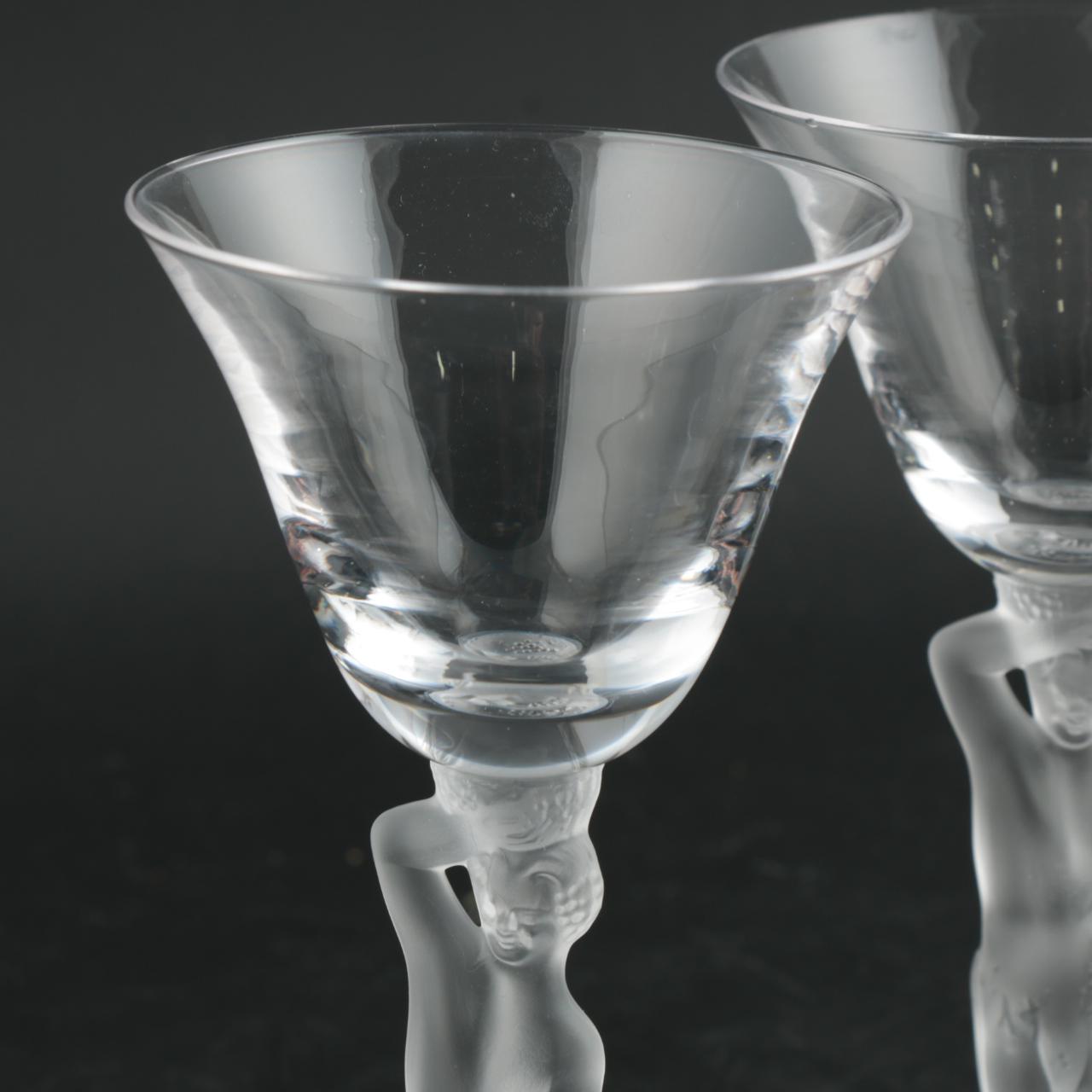 Bayel Lalique Style Bacchus Nude Stemware