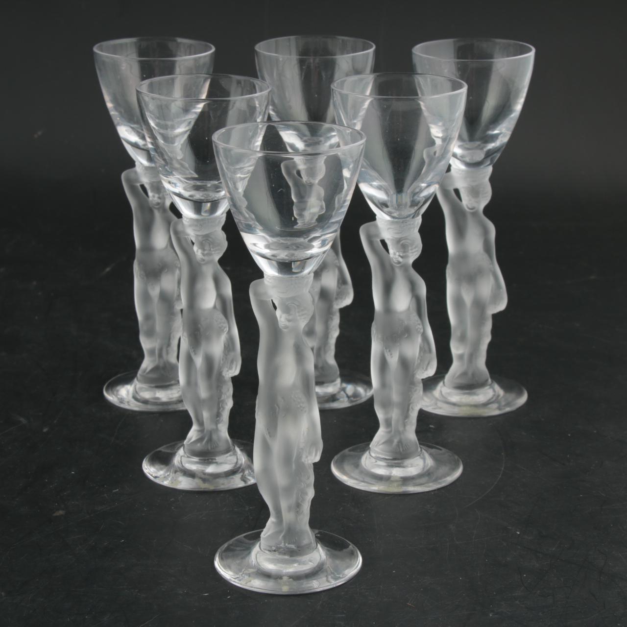 Bayel Lalique Style Bacchus Nude Stemware