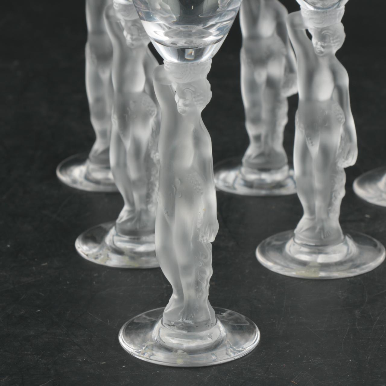 Bayel Lalique Style Bacchus Nude Stemware