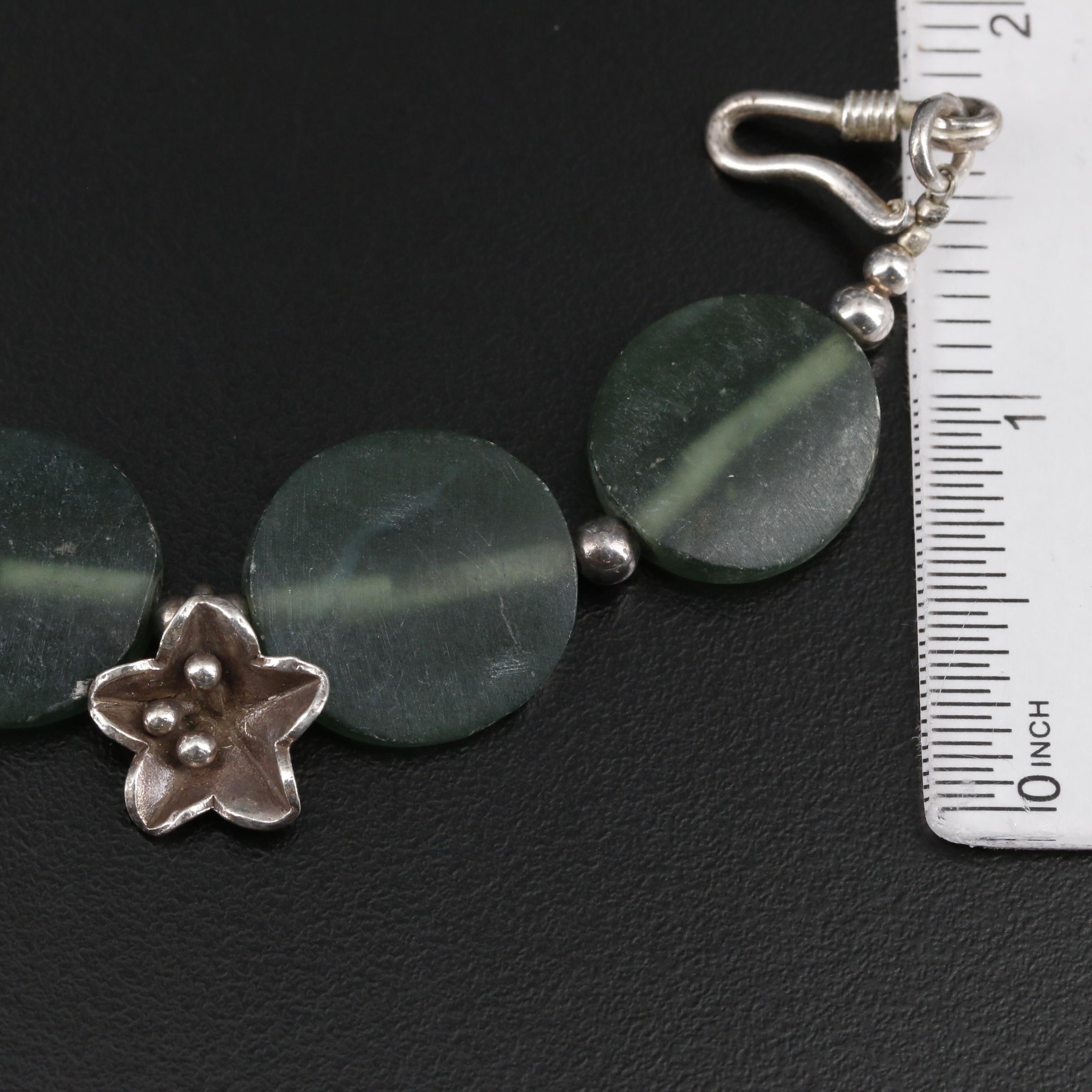 Sterling Serpentine Beaded Beach Motif Bracelet