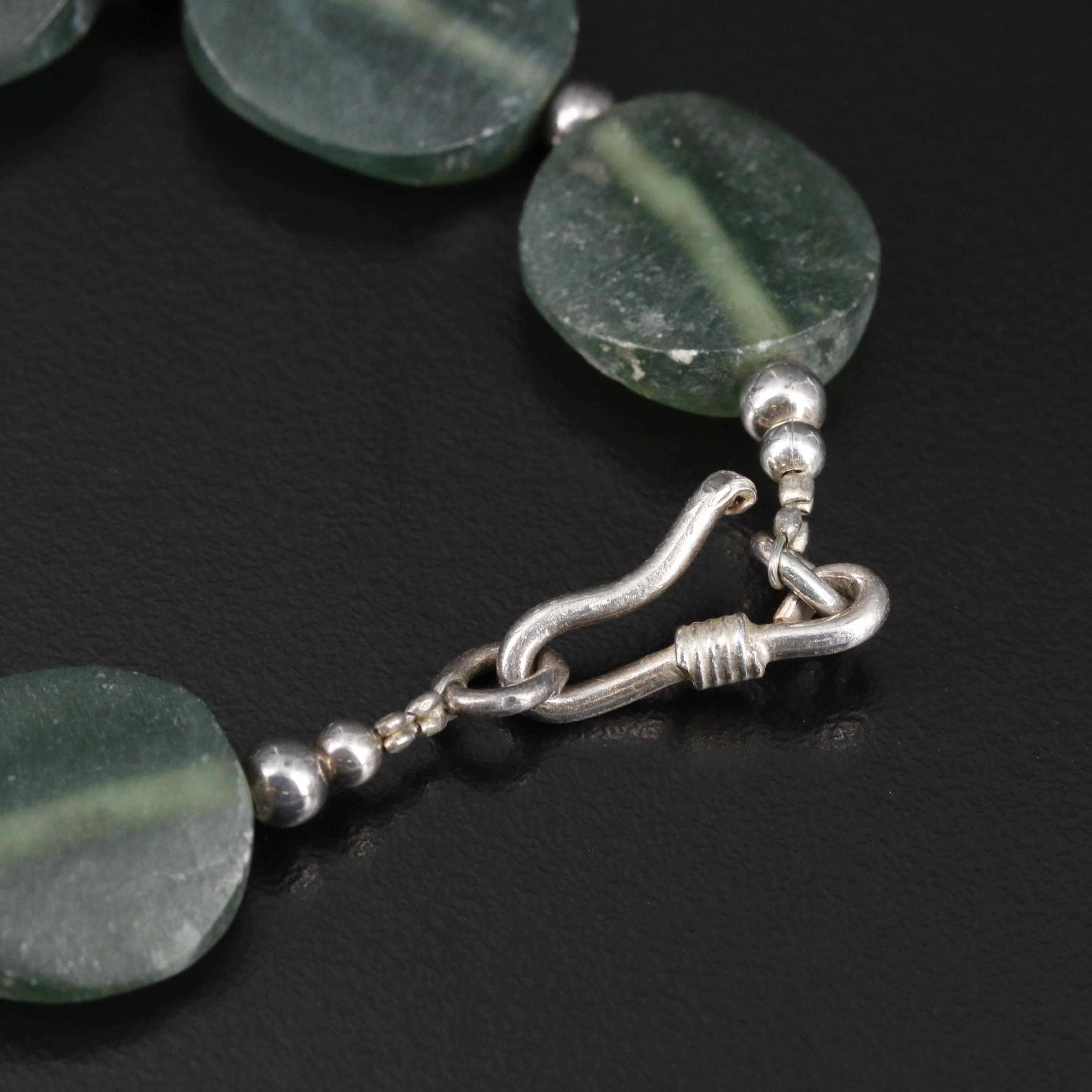 Sterling Serpentine Beaded Beach Motif Bracelet