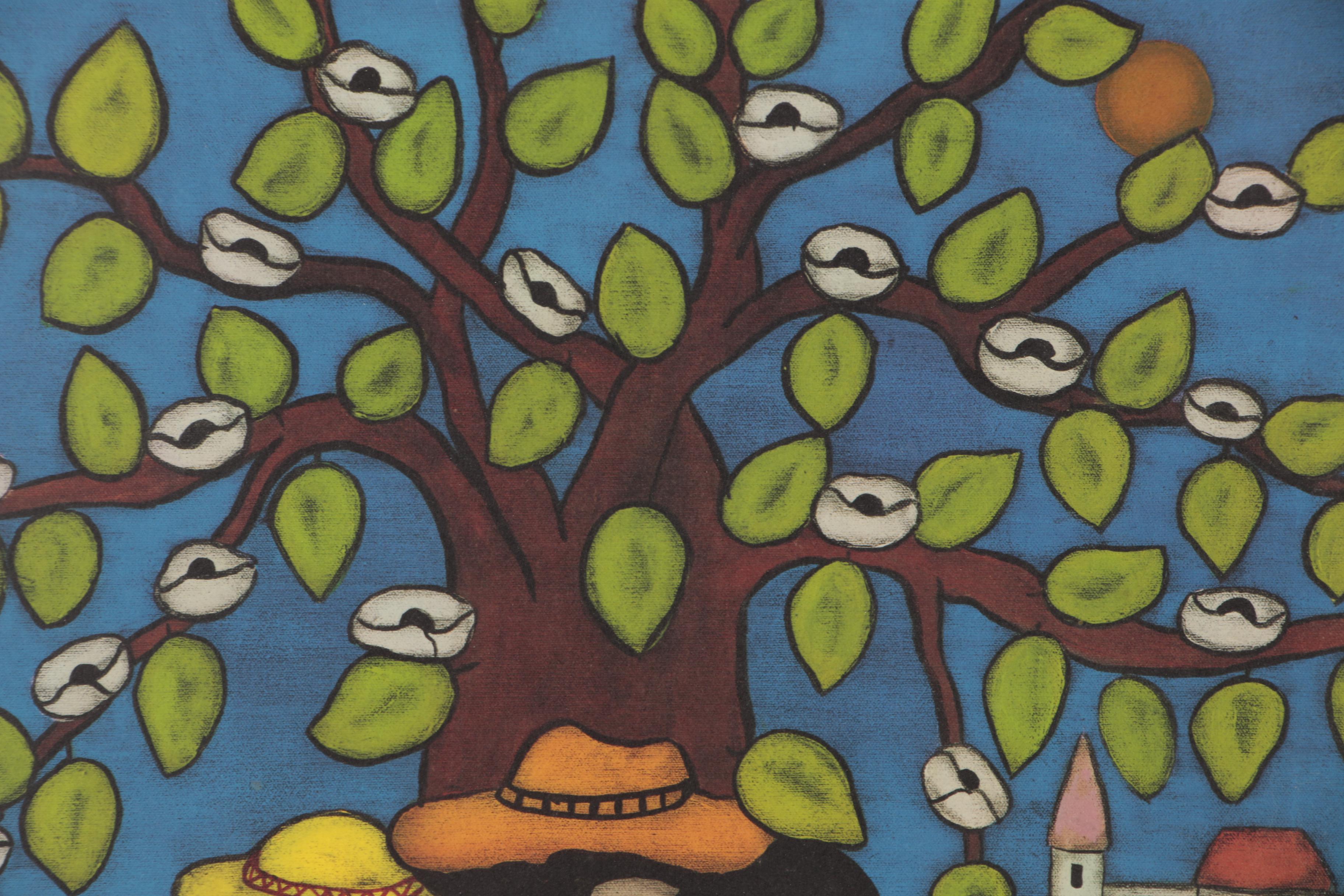 Elke Sommer Lithograph of Musicians in Landscape