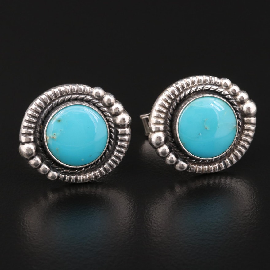 Sterling Silver Turquoise Cufflinks