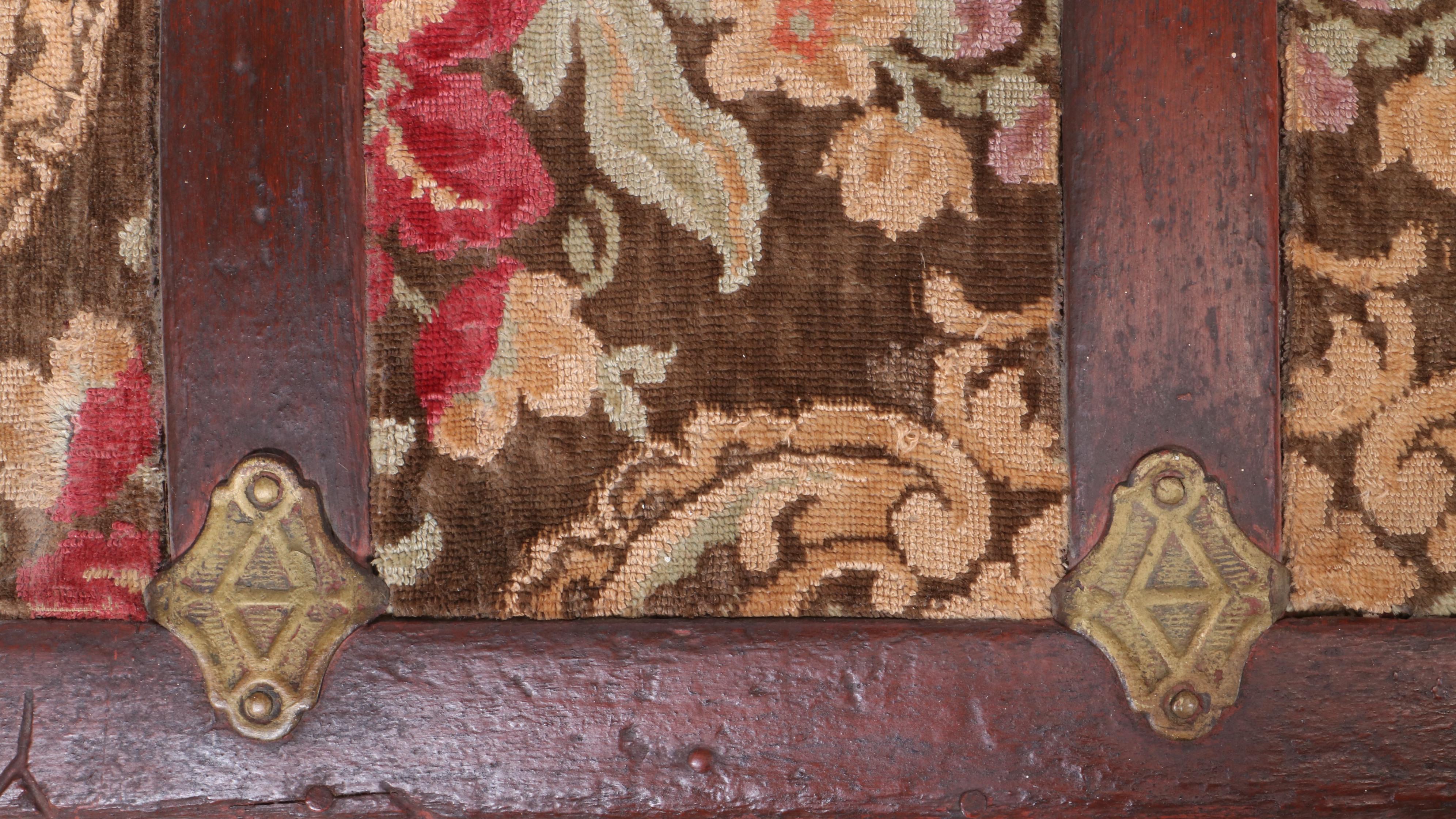 Late Victorian Painted Steamer Trunk with Upholstered Lid