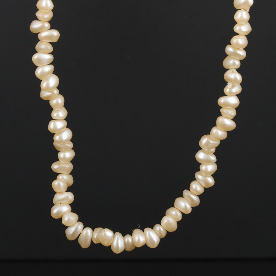 Sterling Silver Imitation Pearl Necklace