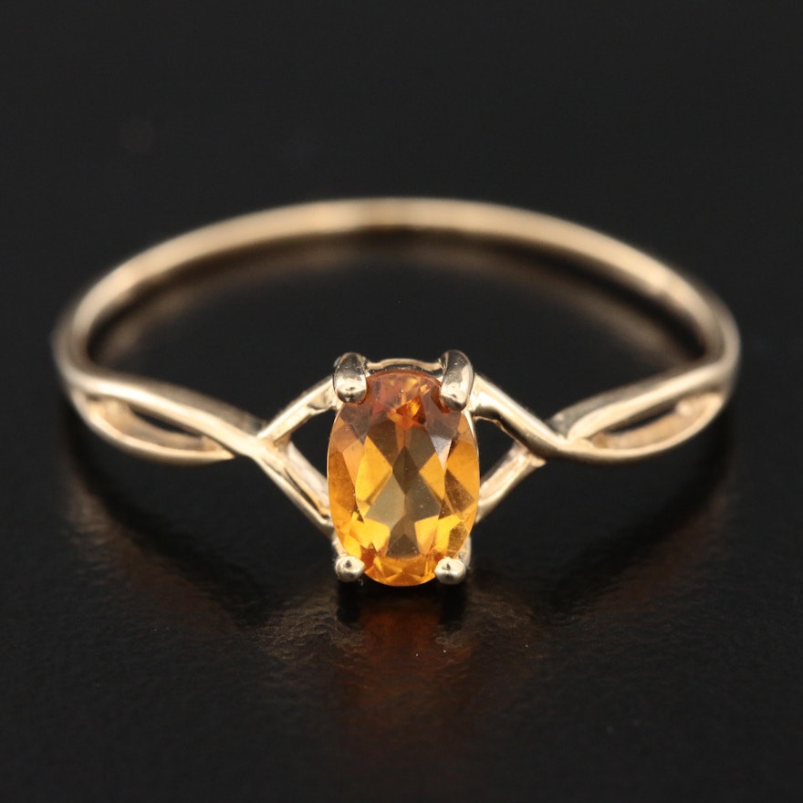 14K Yellow Gold Citrine Ring