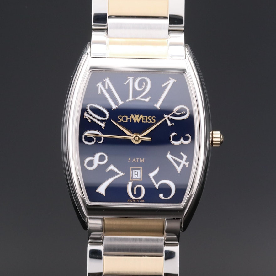 Schweiss Stainless Steel Swiss Quartz Wristwatch with Date