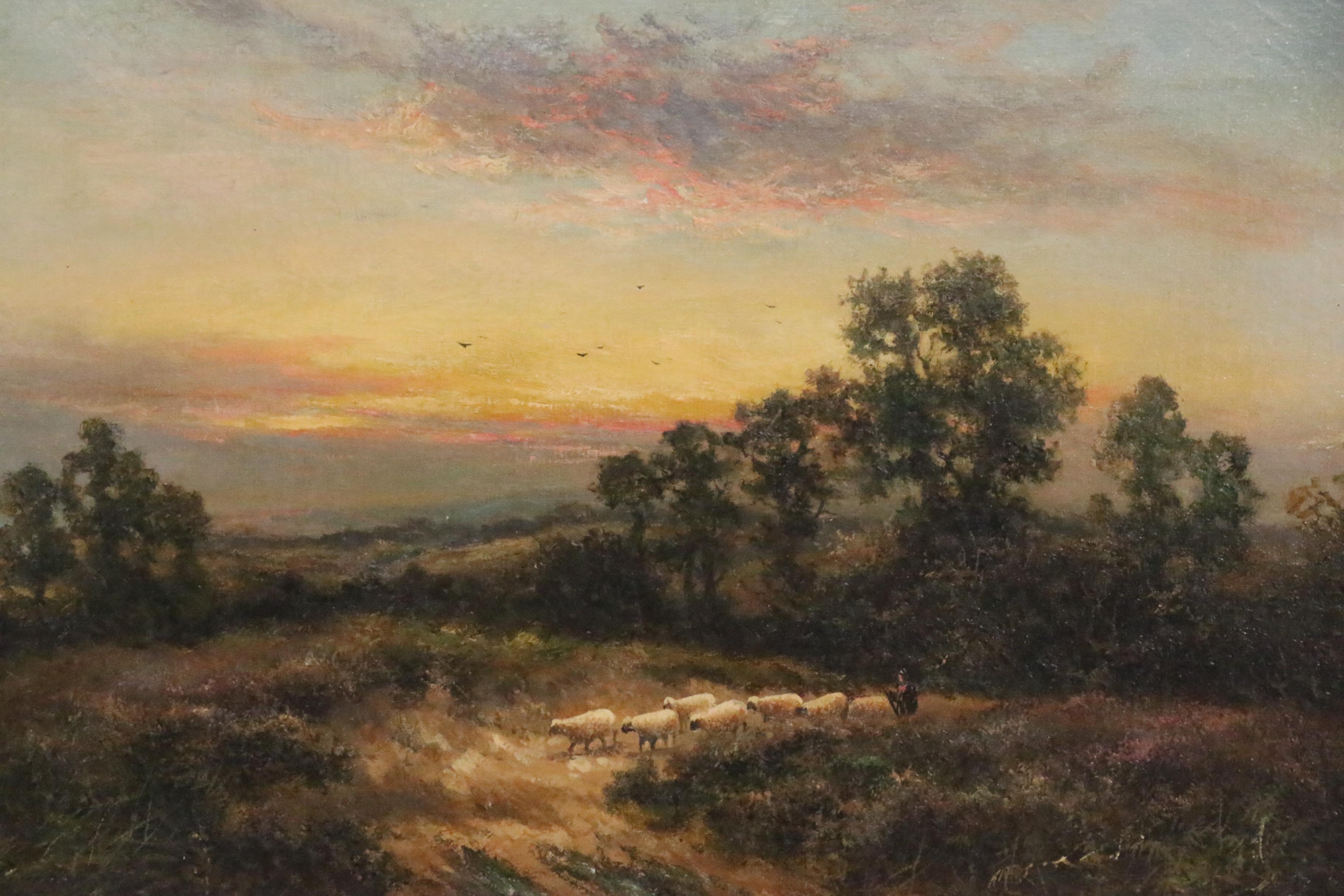 Attributed to Henry Cooper Oil Painting of Pastoral Landscape