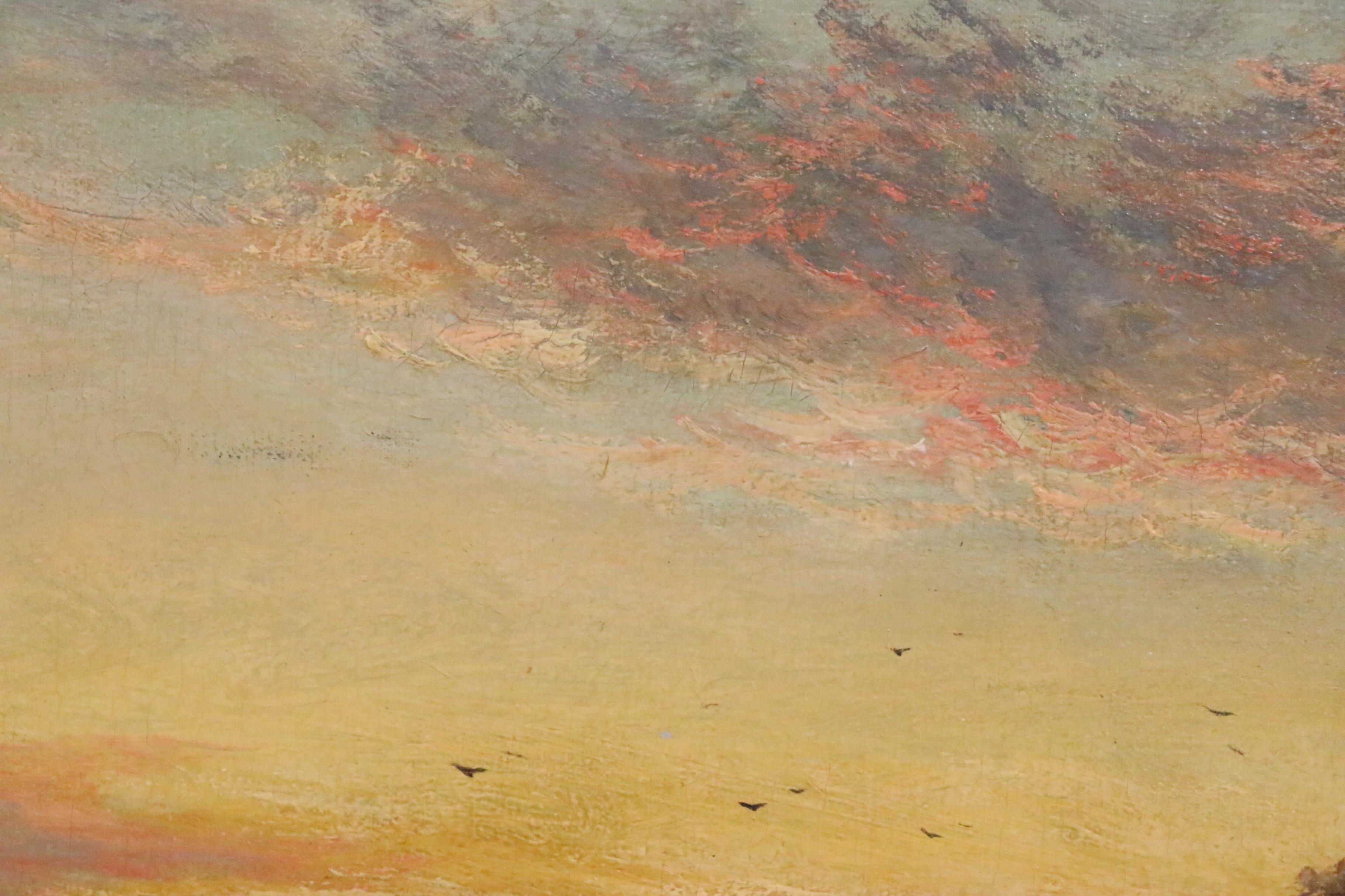 Attributed to Henry Cooper Oil Painting of Pastoral Landscape