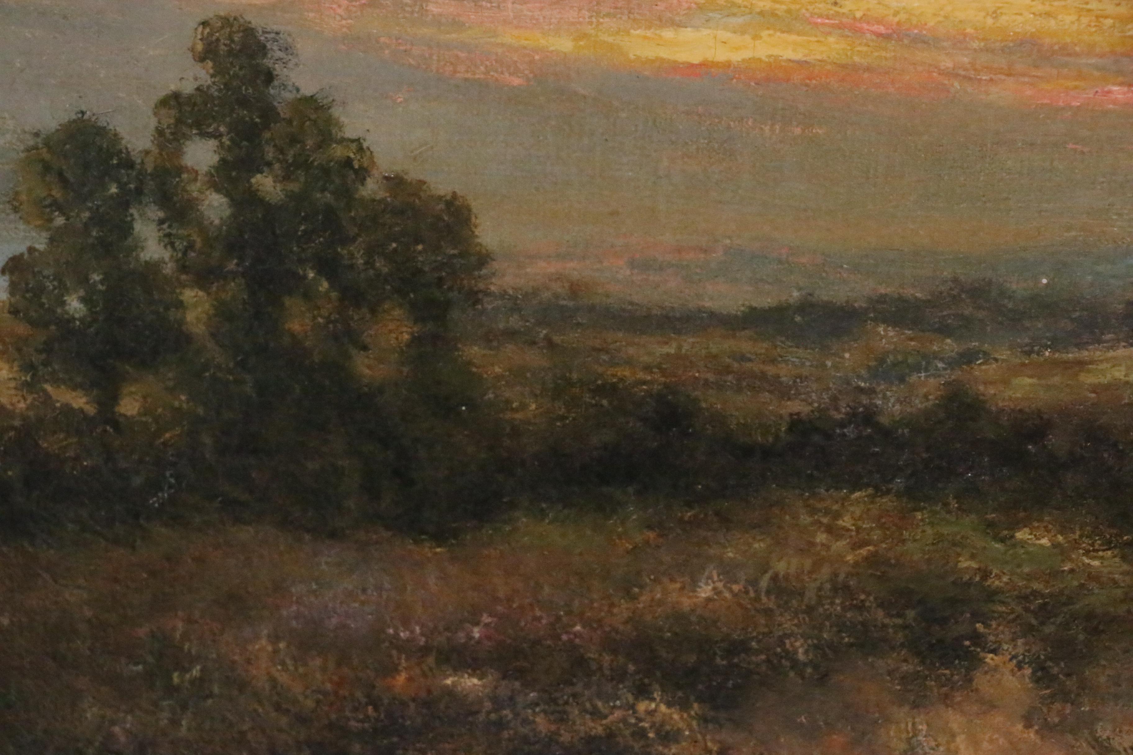 Attributed to Henry Cooper Oil Painting of Pastoral Landscape