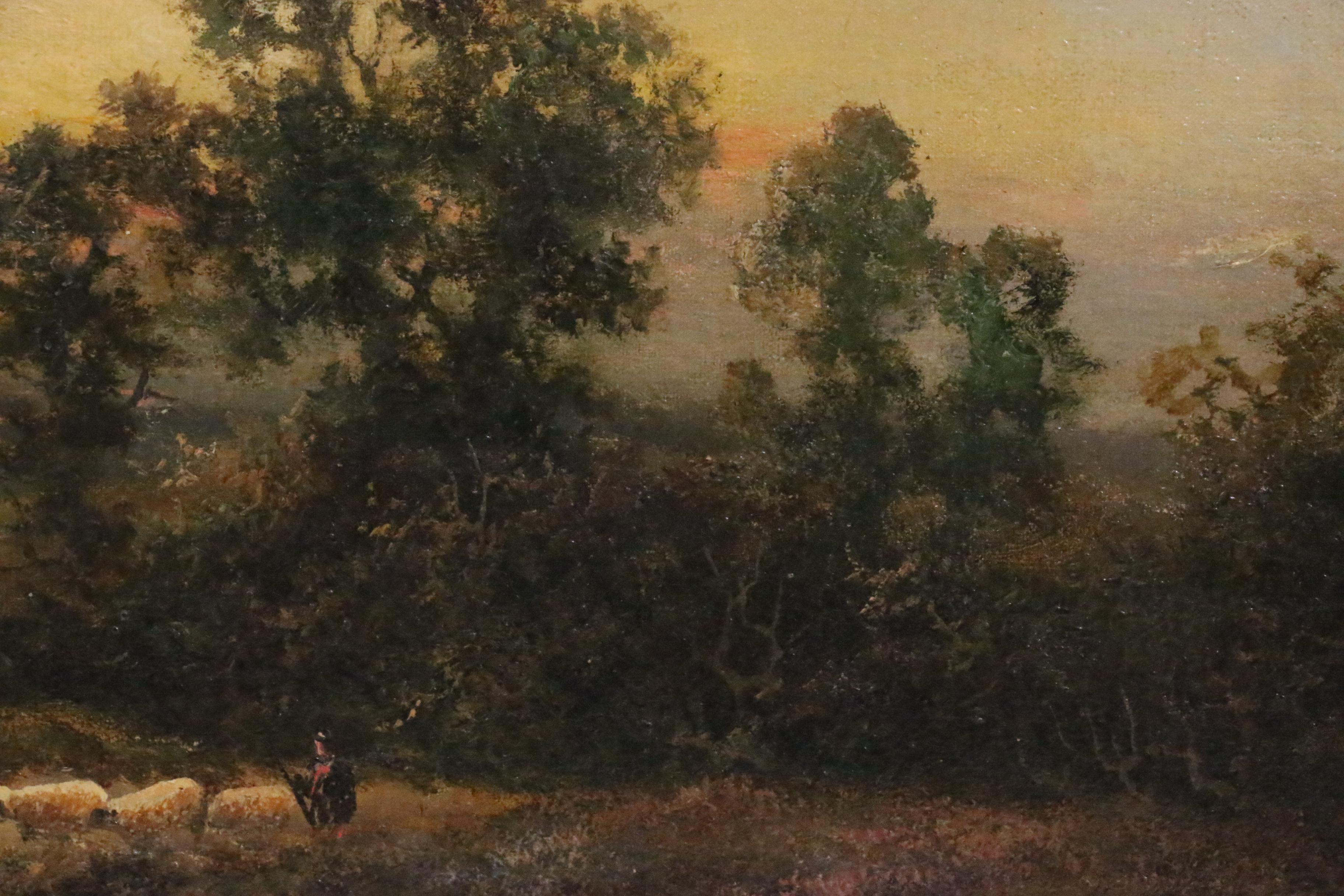 Attributed to Henry Cooper Oil Painting of Pastoral Landscape